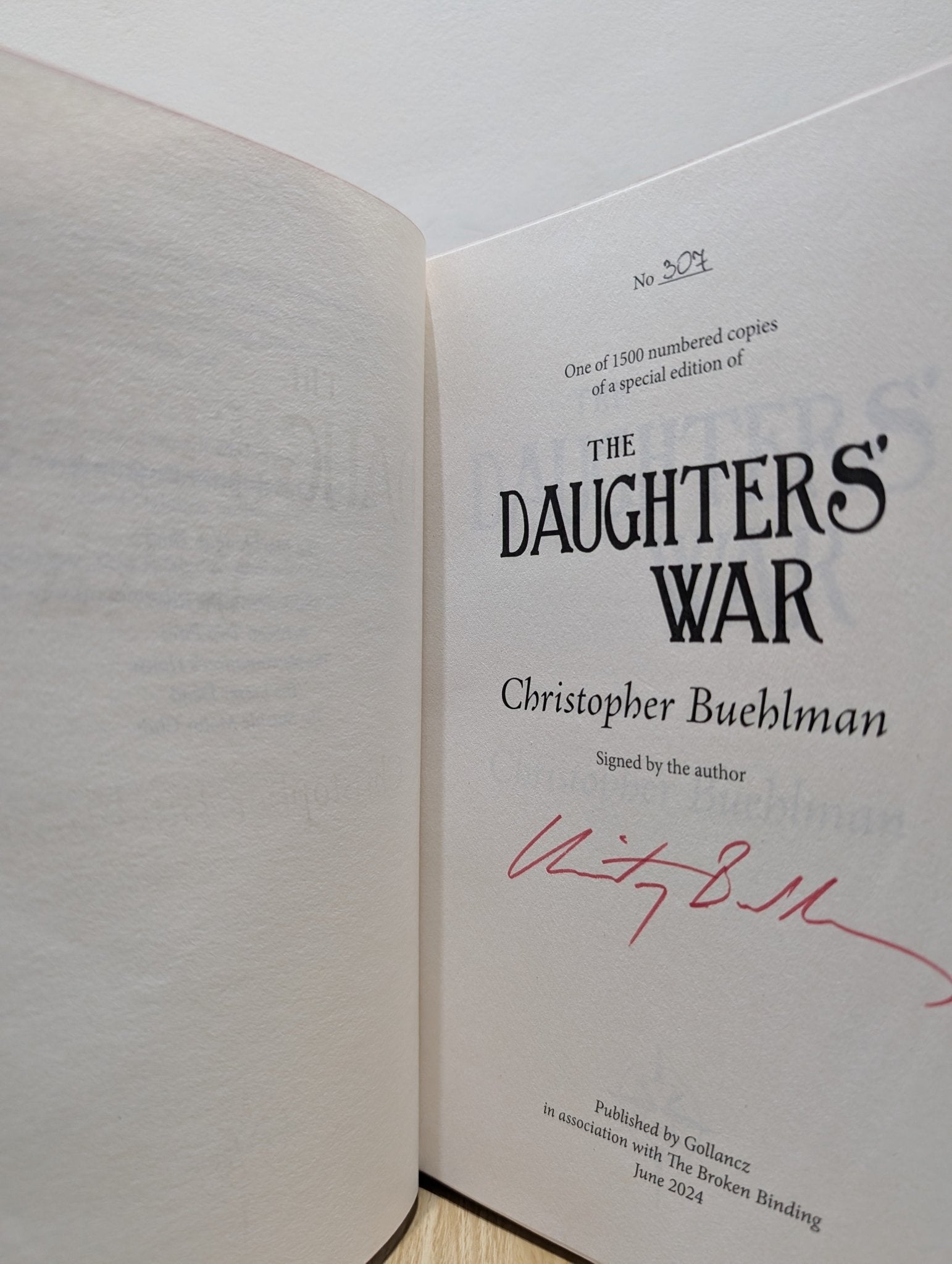 The Blacktongue Thief; Daughters' War by Christopher Buehlman (Signed with sprayed edges) - Fialta Books