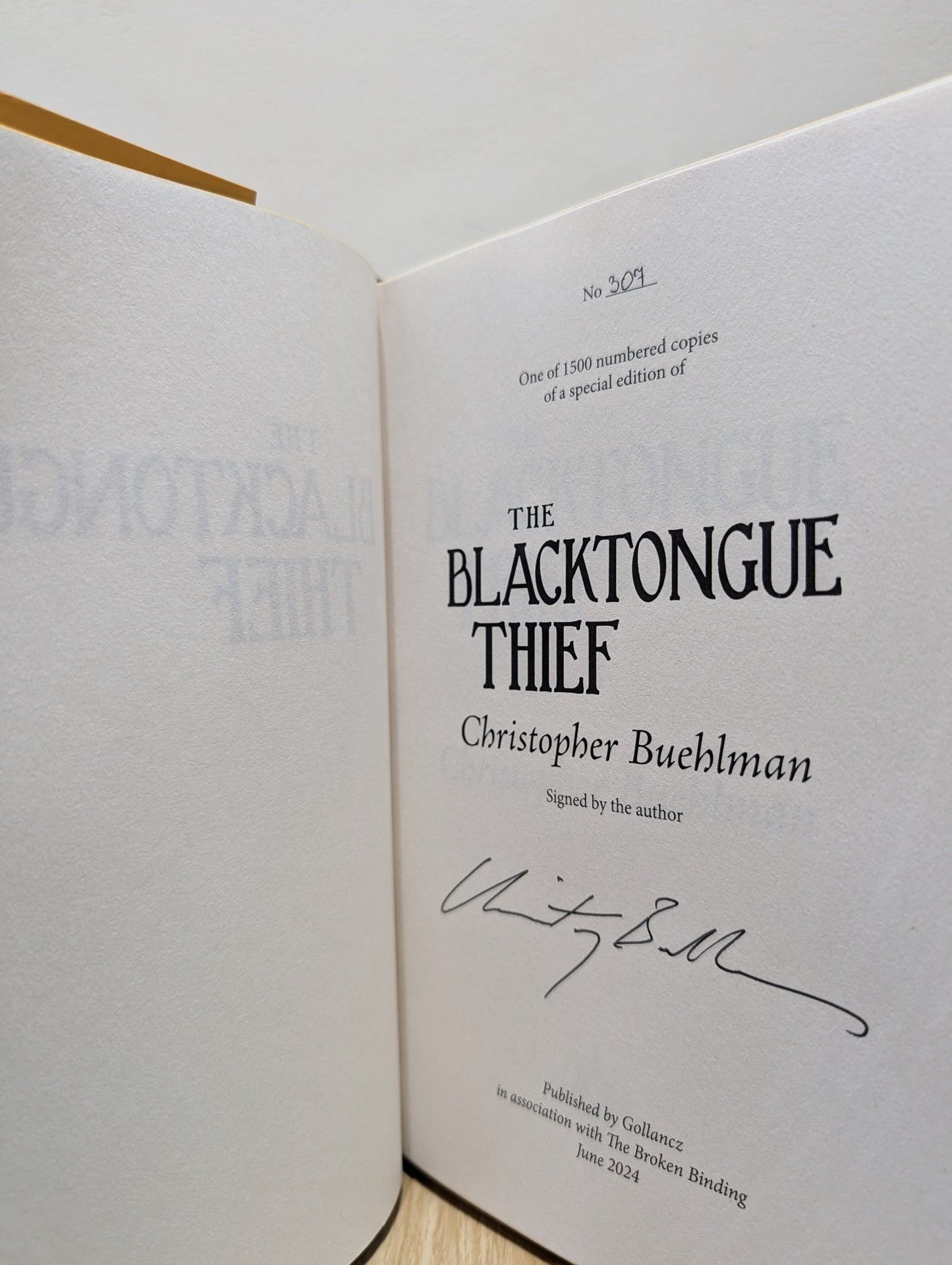 The Blacktongue Thief; Daughters' War by Christopher Buehlman (Signed with sprayed edges) - Fialta Books