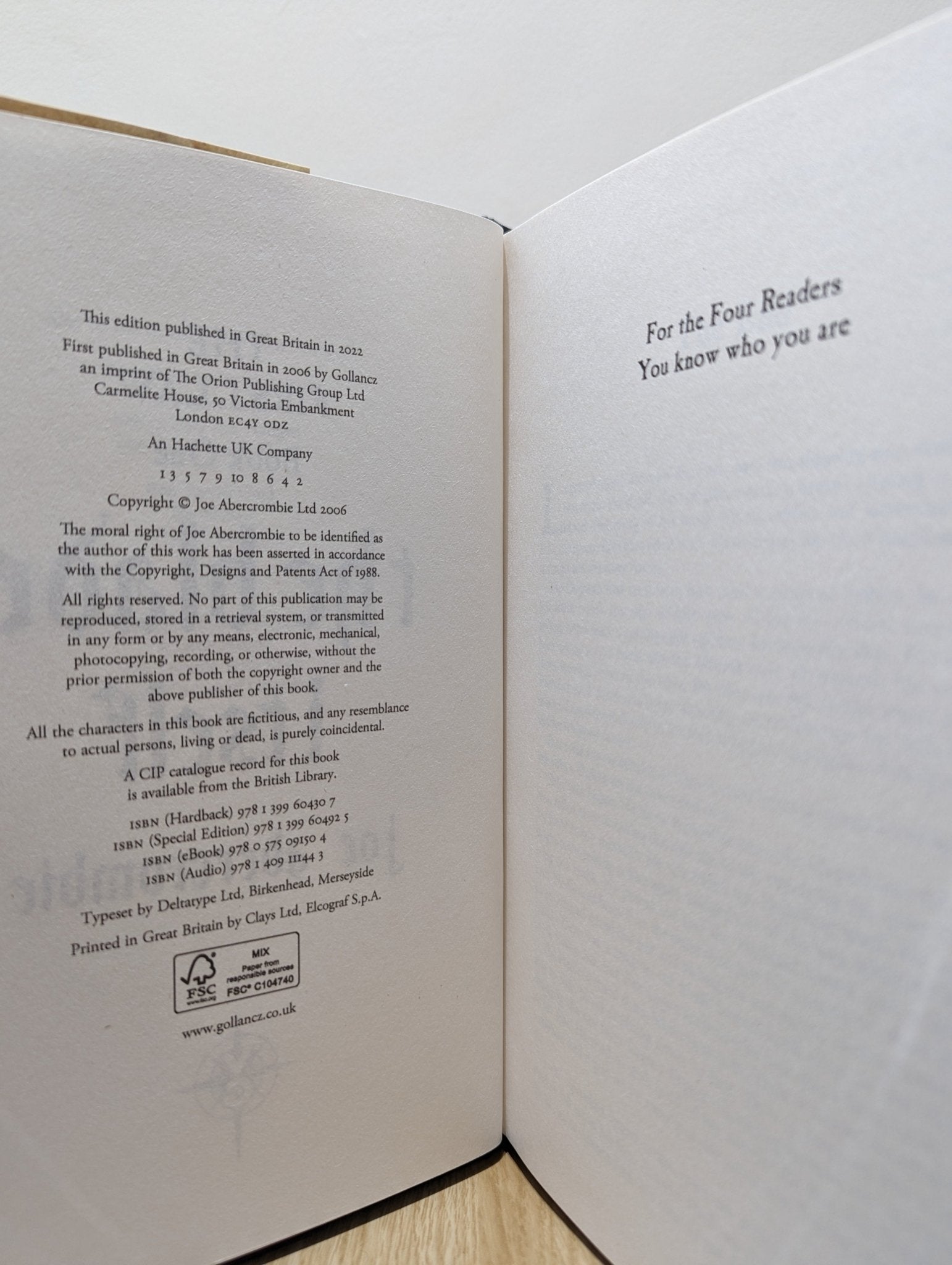 The Blade Itself; Before They Are Hanged; Last Argument of Kings by Joe Abercrombie - Fialta Books