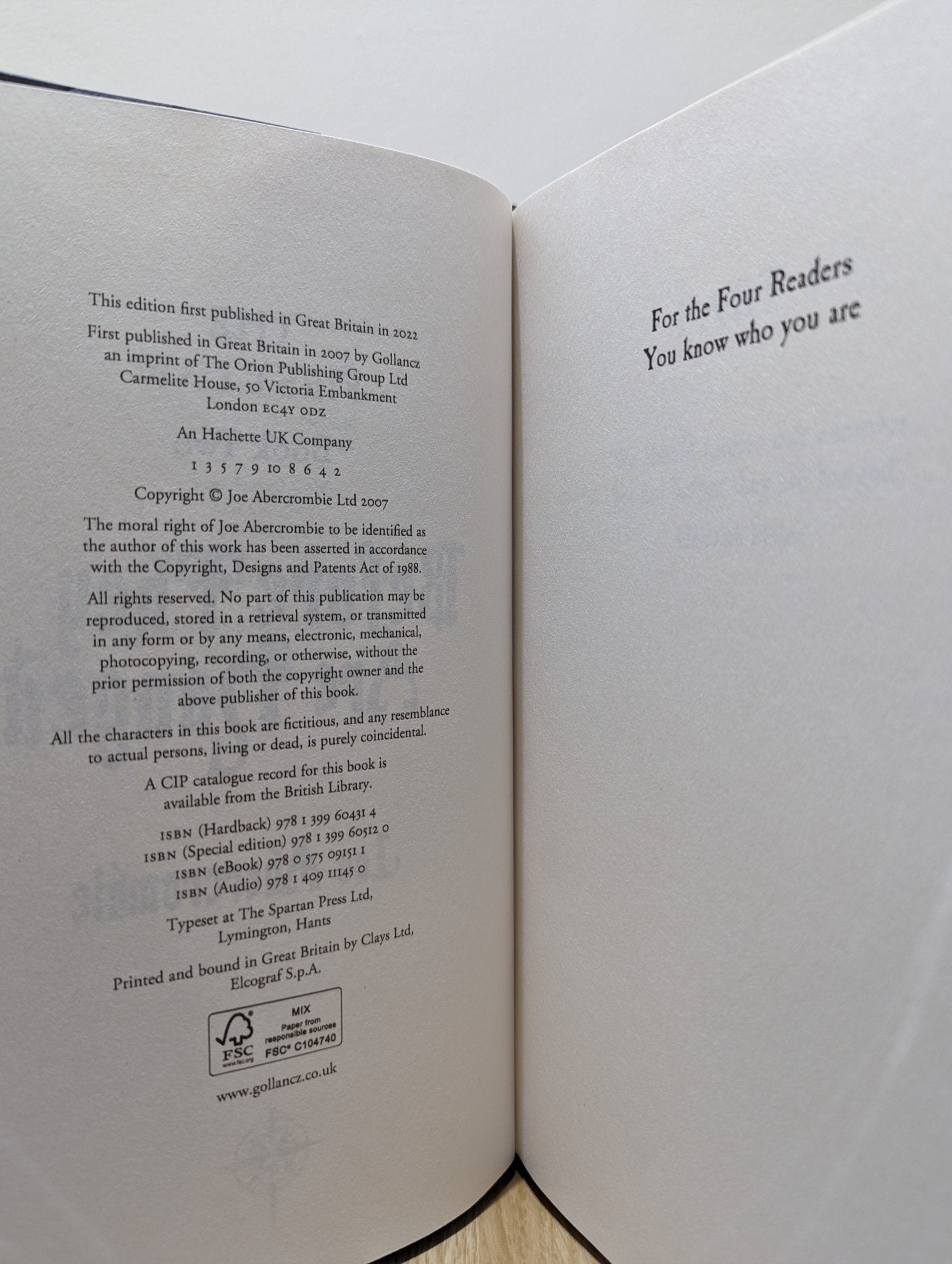The Blade Itself; Before They Are Hanged; Last Argument of Kings by Joe Abercrombie - Fialta Books