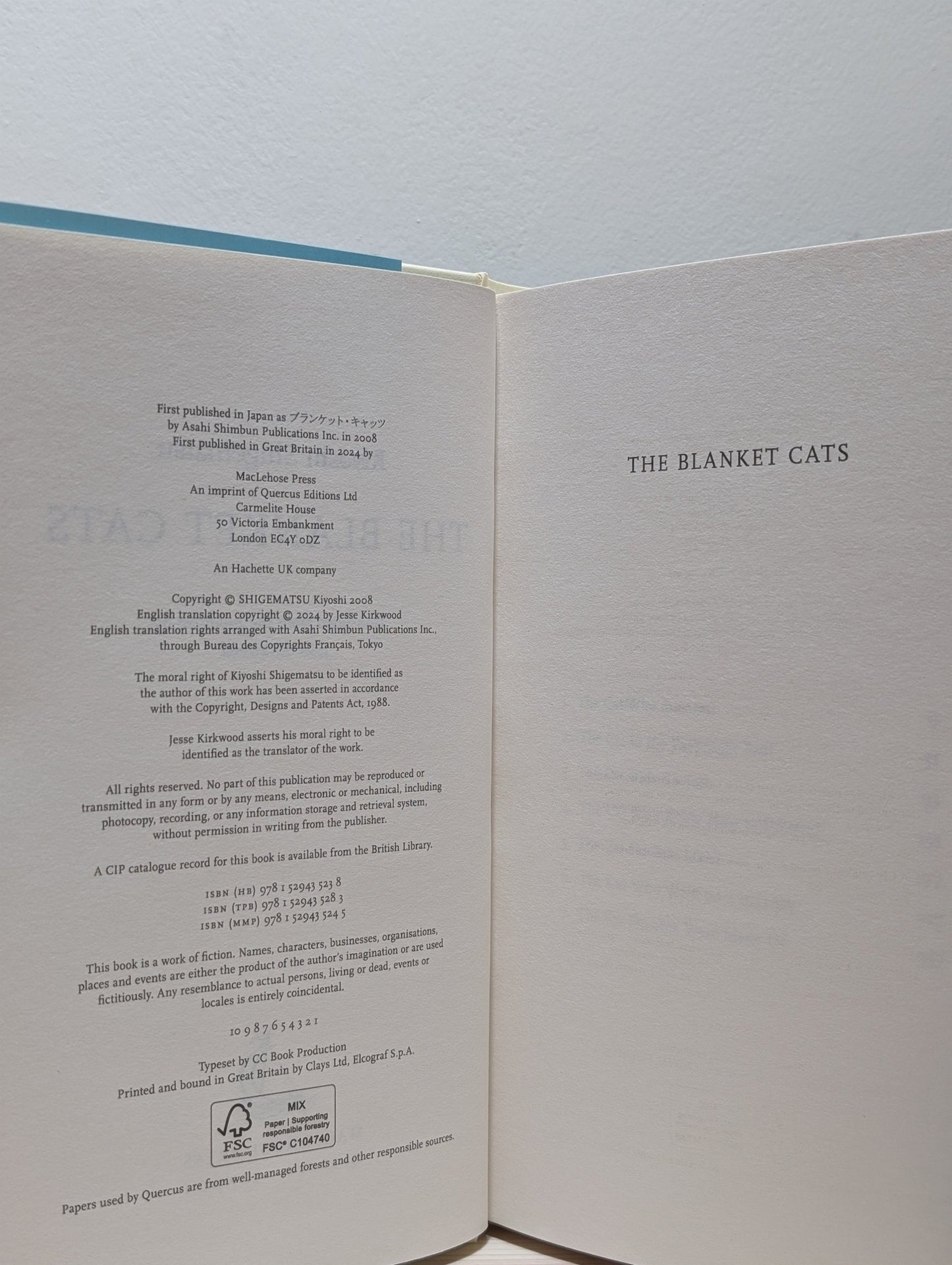 The Blanket Cats by Kiyoshi Shigematsu (First Edition) - Fialta Books