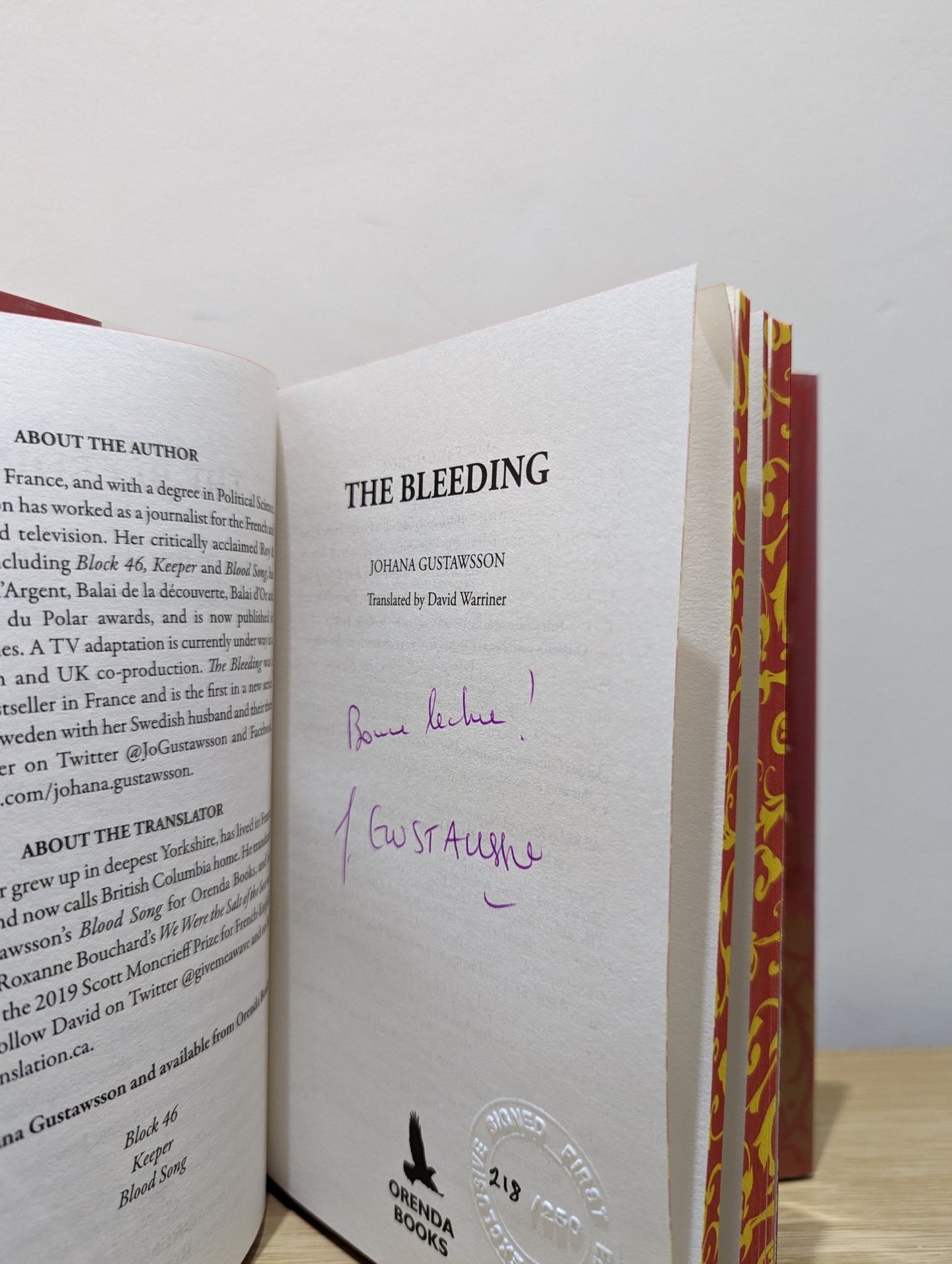 The Bleeding by Johana Gustawsson (Signed Numbered Edition with sprayed edges) - Fialta Books