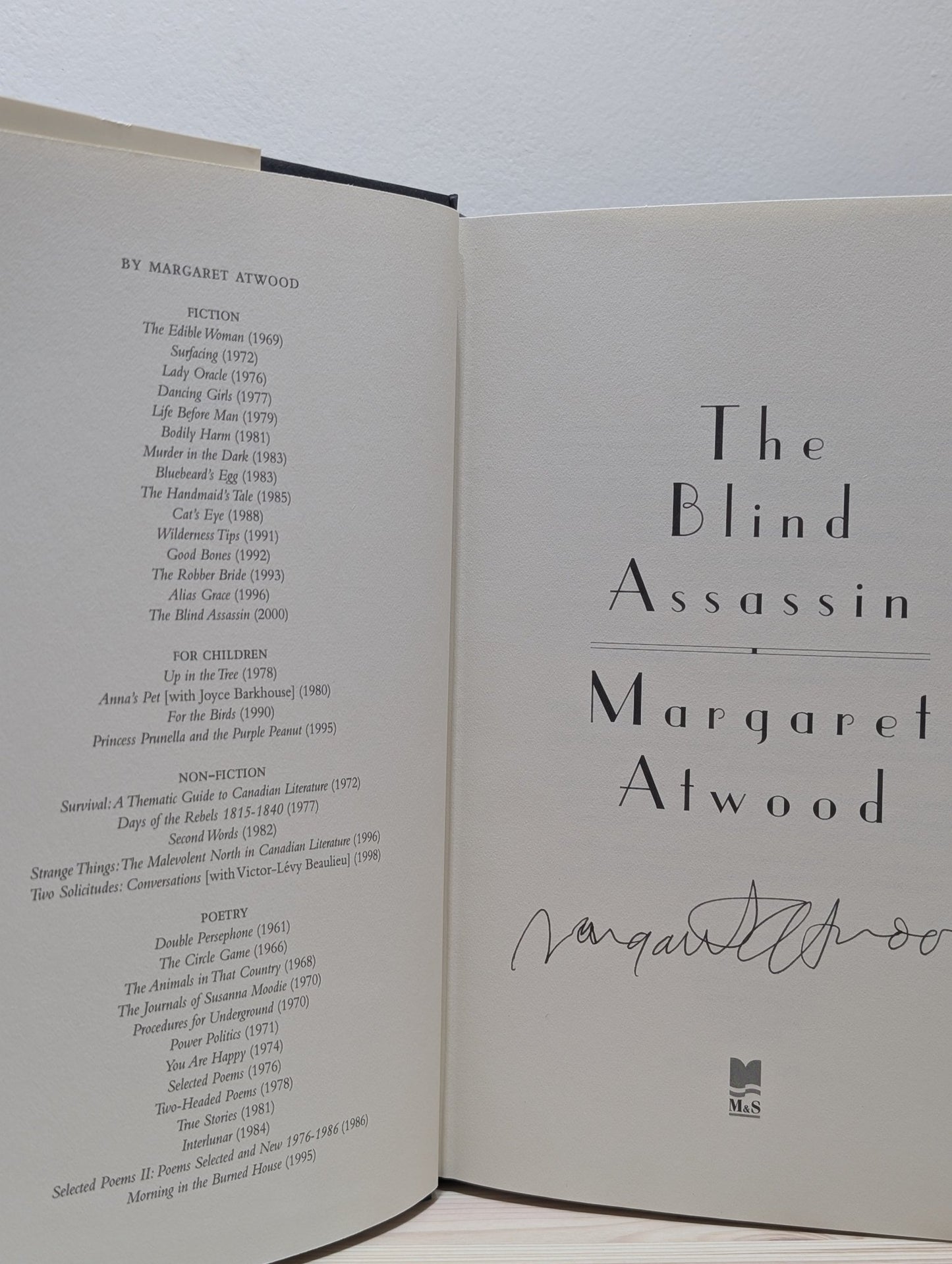 The Blind Assassin by Margaret Atwood (Signed First Edition) - Fialta Books