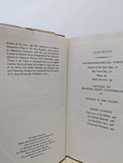 The Bodley Head Scott Fitzgerald Voume 1 - 4 by Scott F. Fitzgerald - Fialta Books