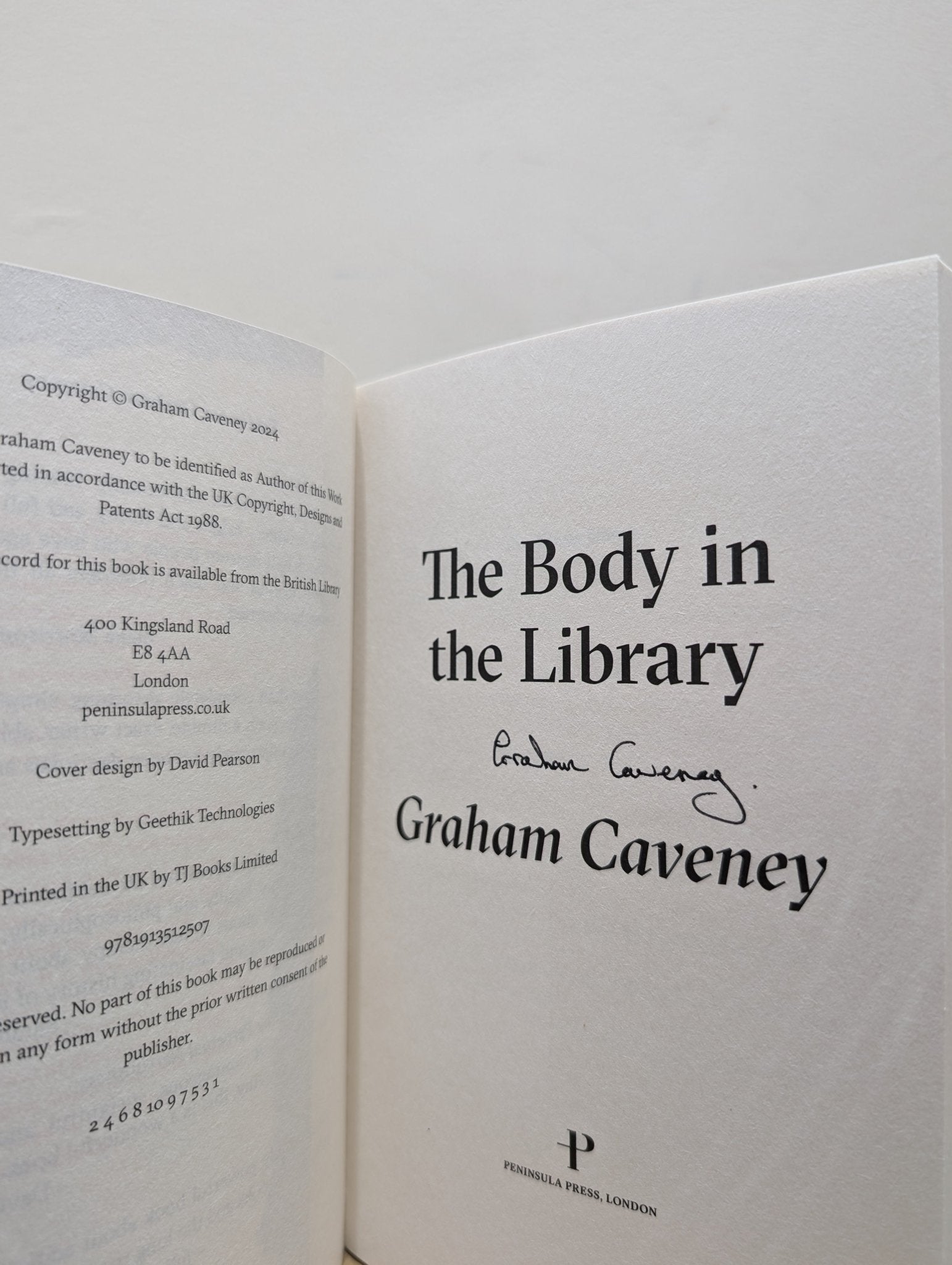 The Body in the Library by Graham Caveney (Signed First Edition) - Fialta Books