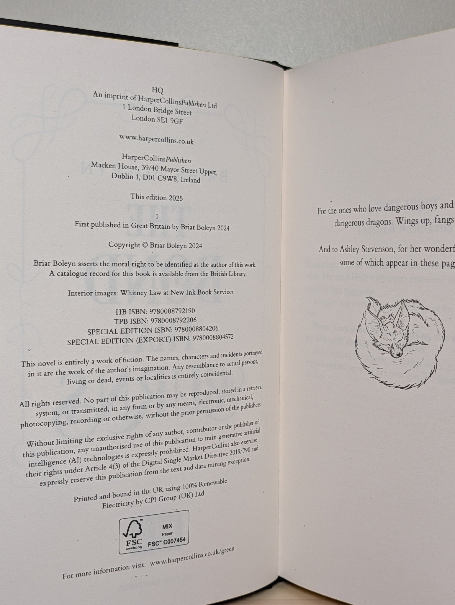 The Bond that Burns: Bloodwing Academy 2 by Briar Boleyn (First Edition with sprayed edges) - Fialta Books