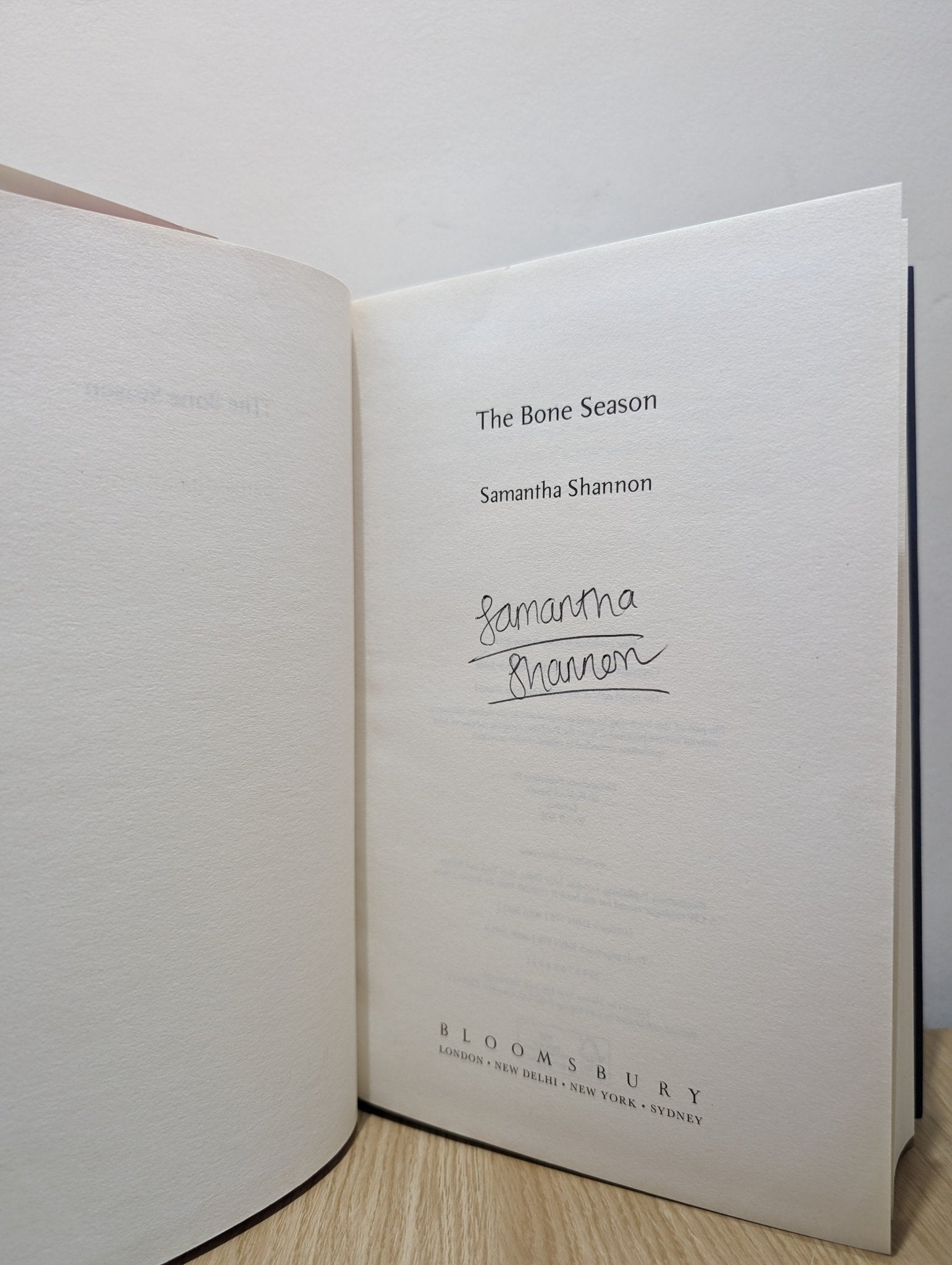 The Bone Season by Samantha Shannon (Signed First Edition) - Fialta Books