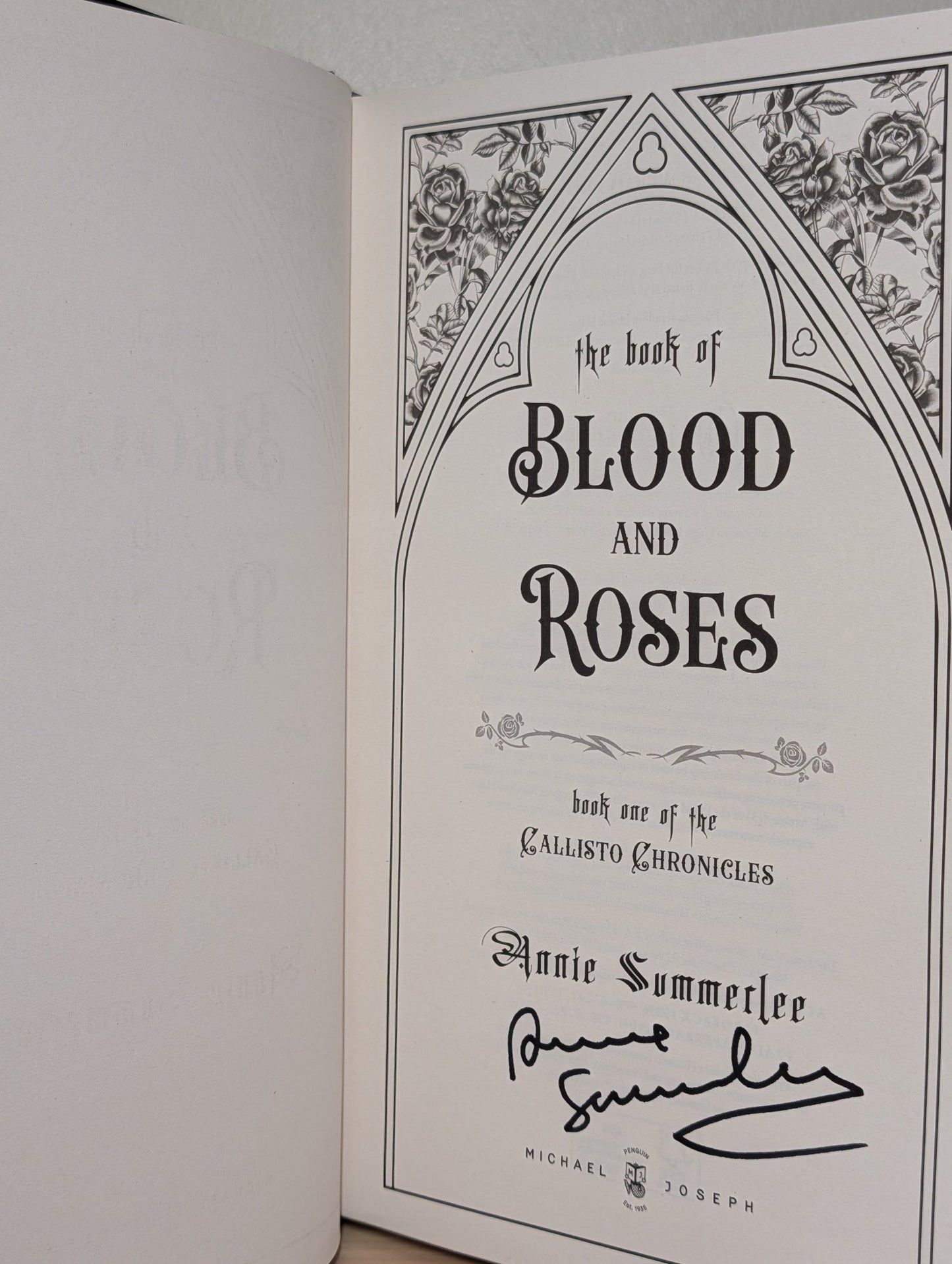 The Book of Blood and Roses by Annie Summerlee (Signed First Edition) - Fialta Books