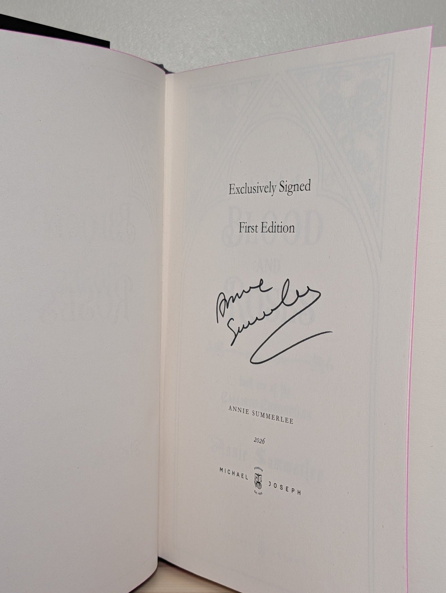 The Book of Blood and Roses by Annie Summerlee (Signed First Edition with sprayed edges) - Fialta Books