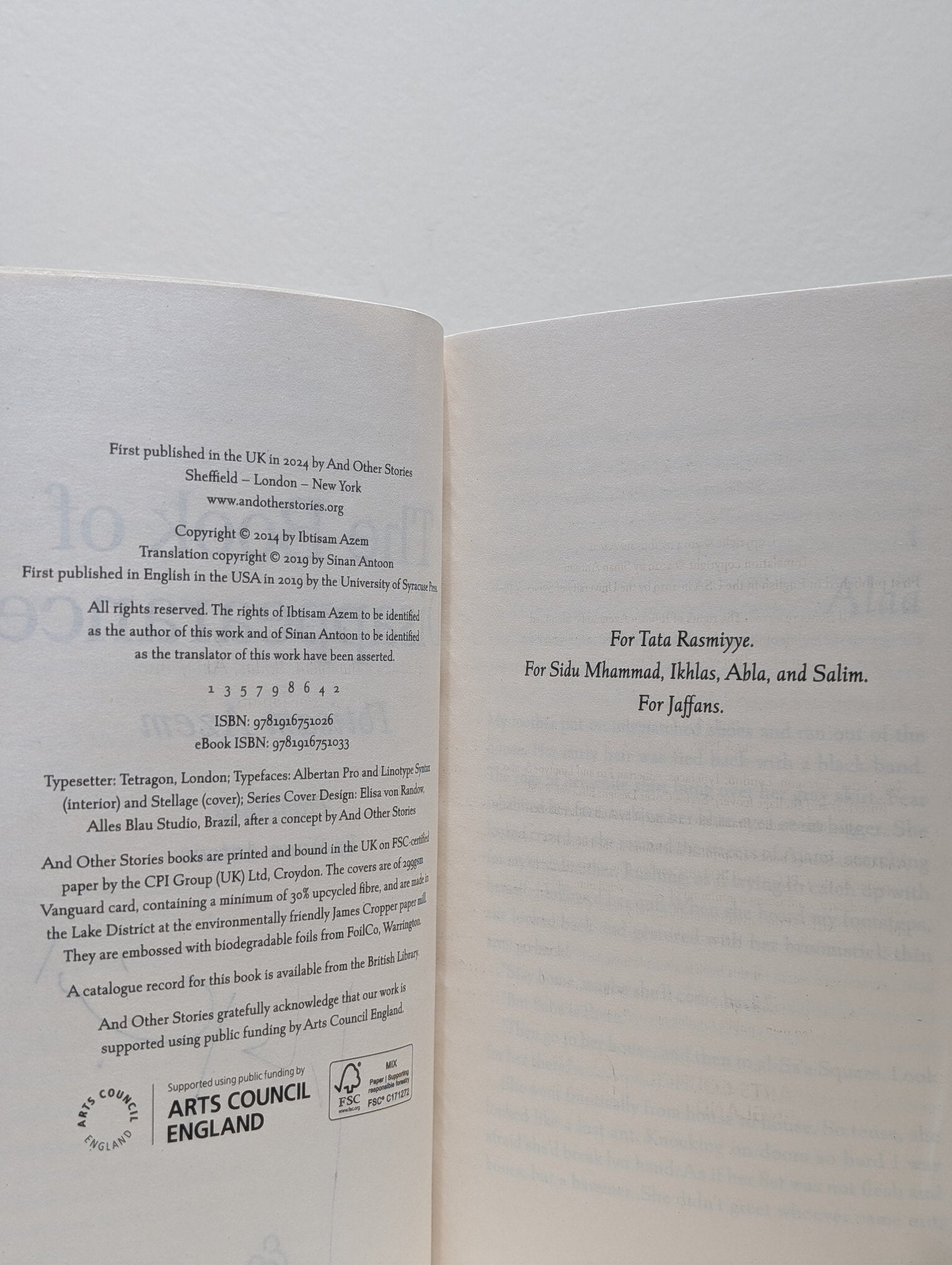 The Book of Disappearance by Ibtisam Azem (First Edition) - Fialta Books