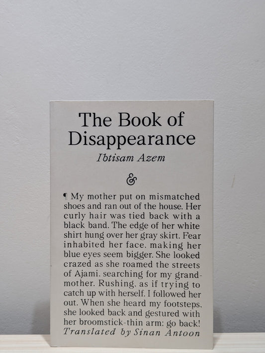 The Book of Disappearance by Ibtisam Azem (First Edition) - Fialta Books