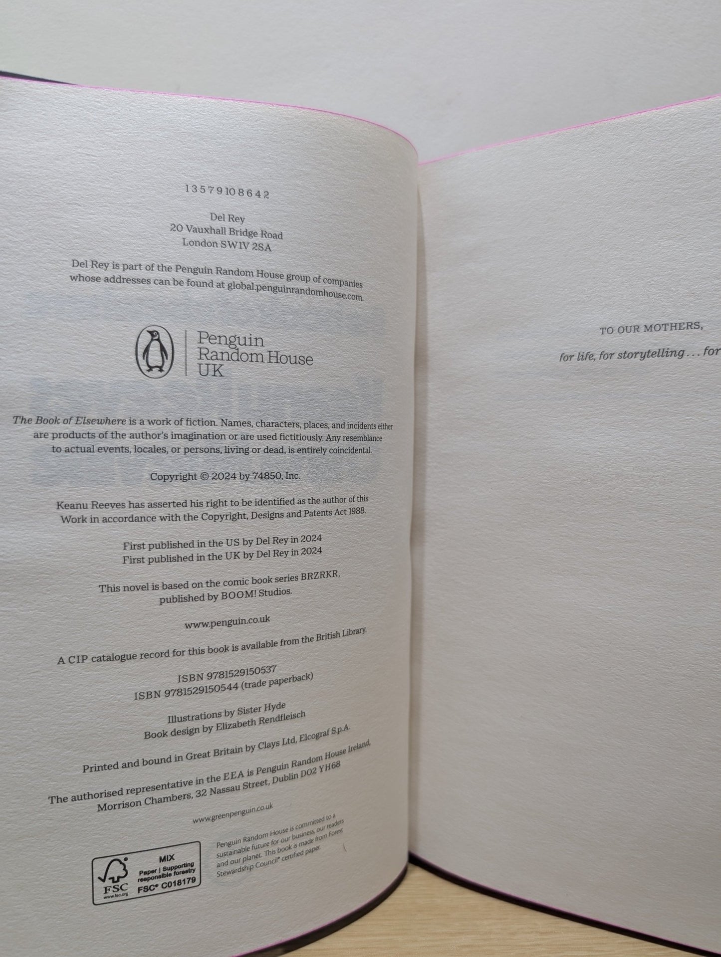 The Book of Elsewhere by Keanu Reeves China Mieville (Signed with sprayed edges) - Fialta Books