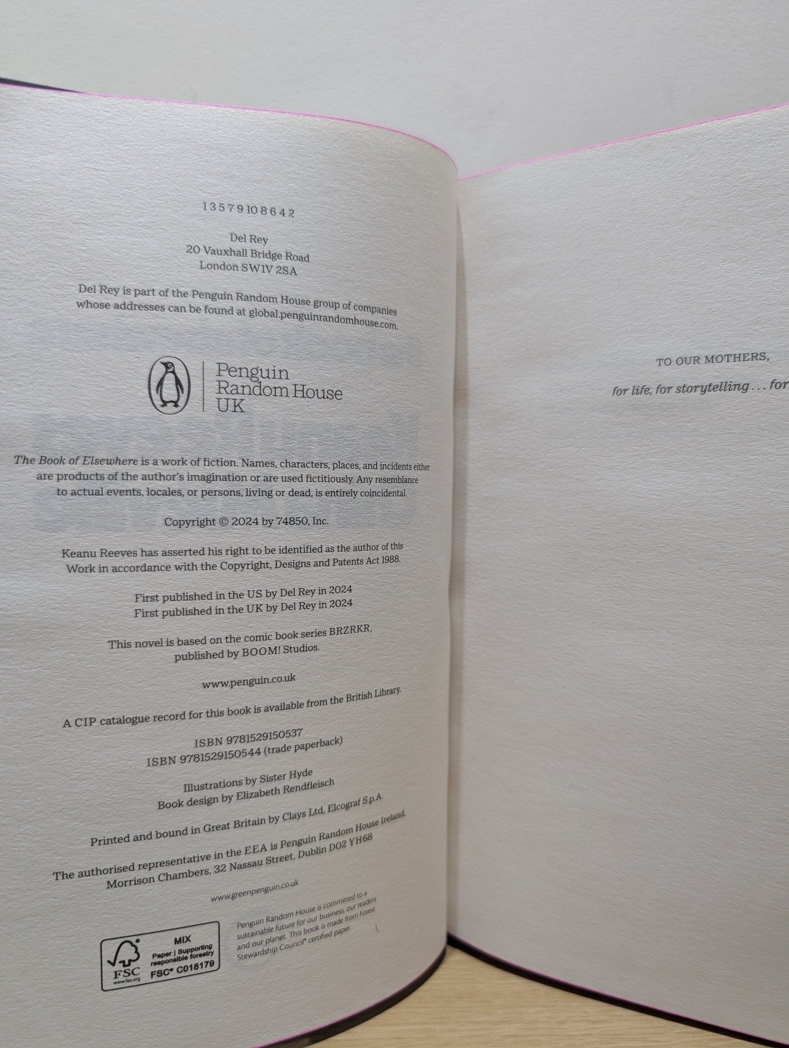The Book of Elsewhere by Keanu Reeves China Mieville (Signed with sprayed edges) - Fialta Books