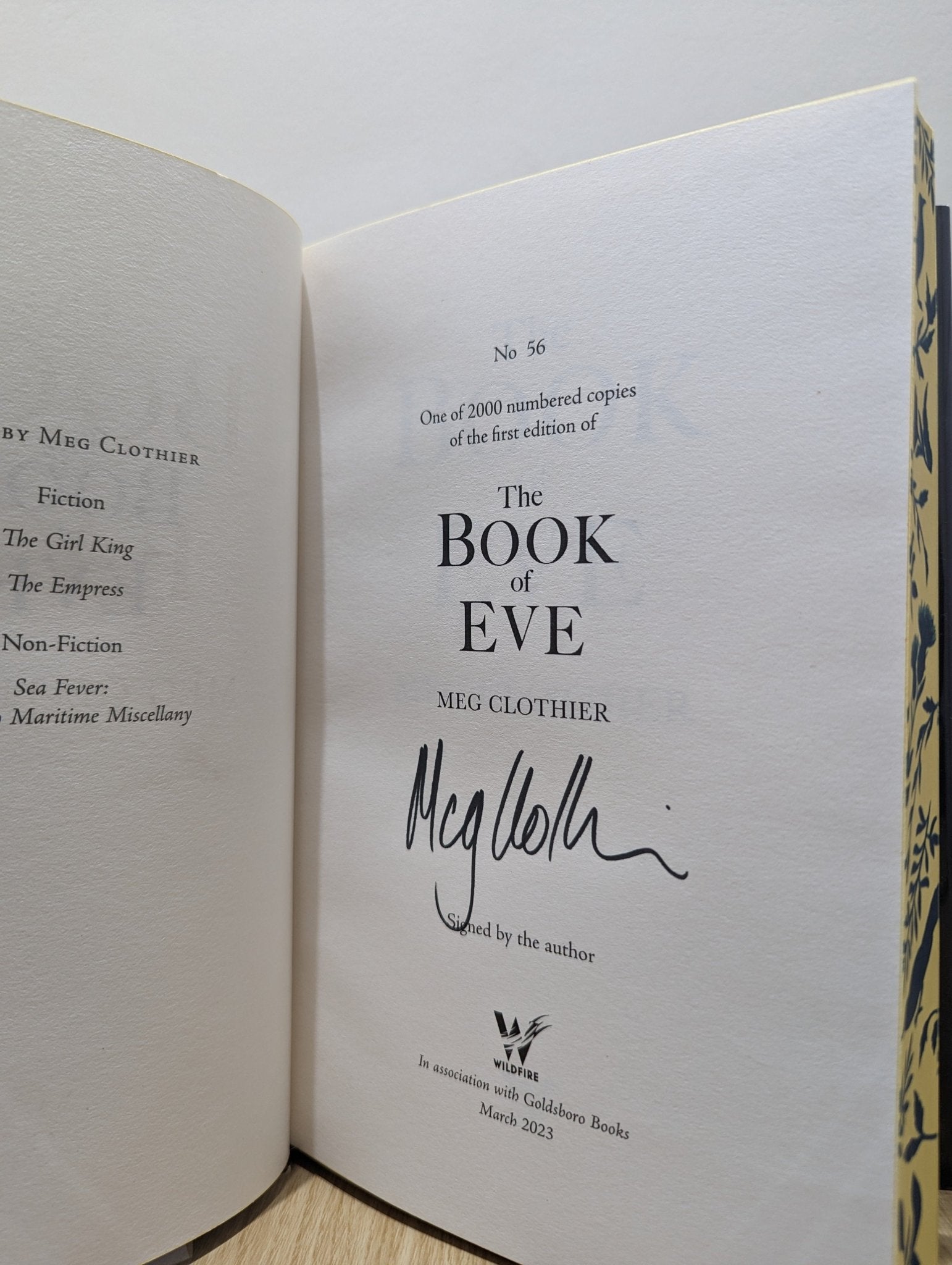 The Book of Eve by Meg Clothier (Signed First Edition with sprayed edges) - Fialta Books