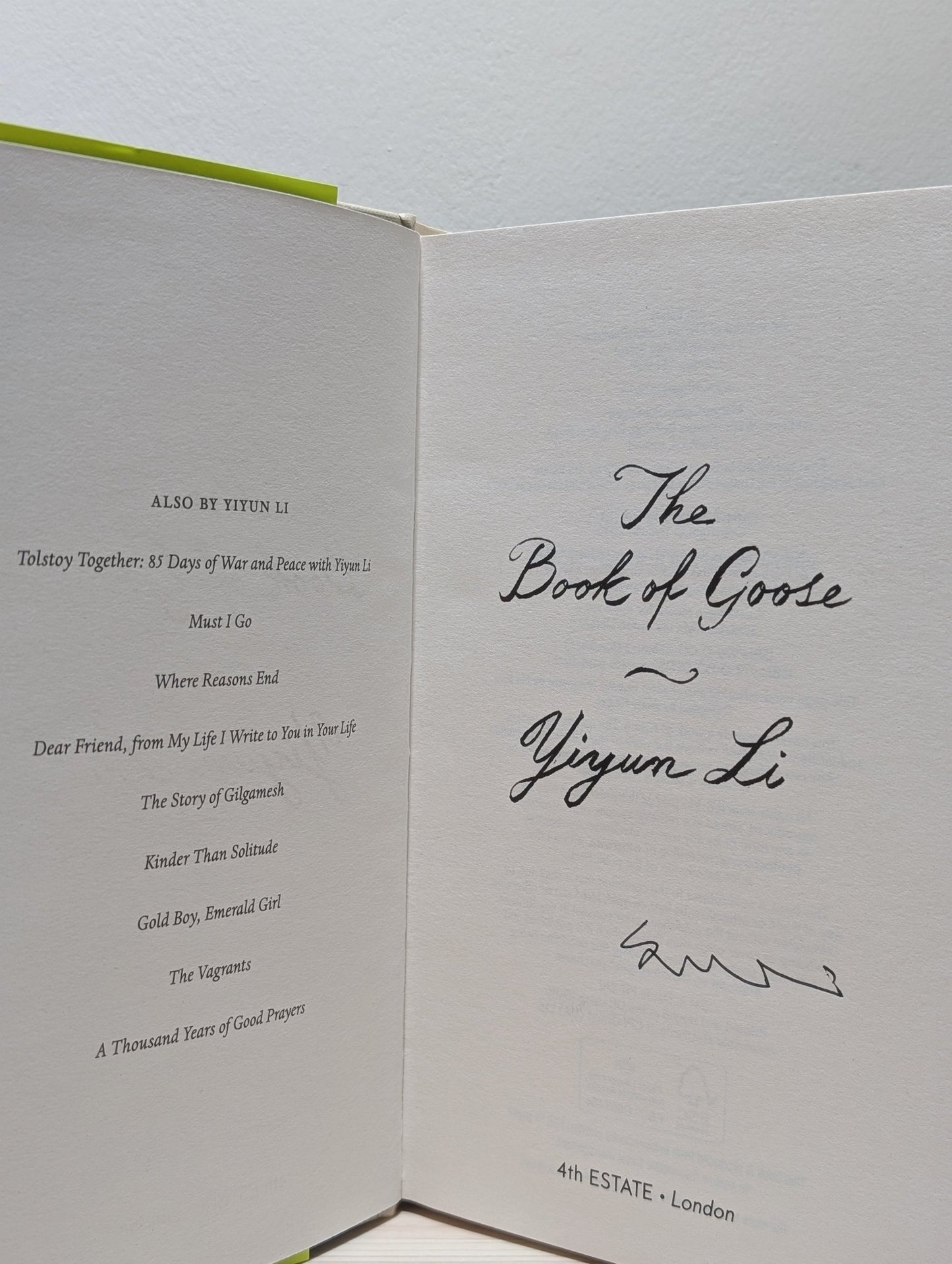 The Book of Goose by Yiyun Li (Signed First Edition) - Fialta Books
