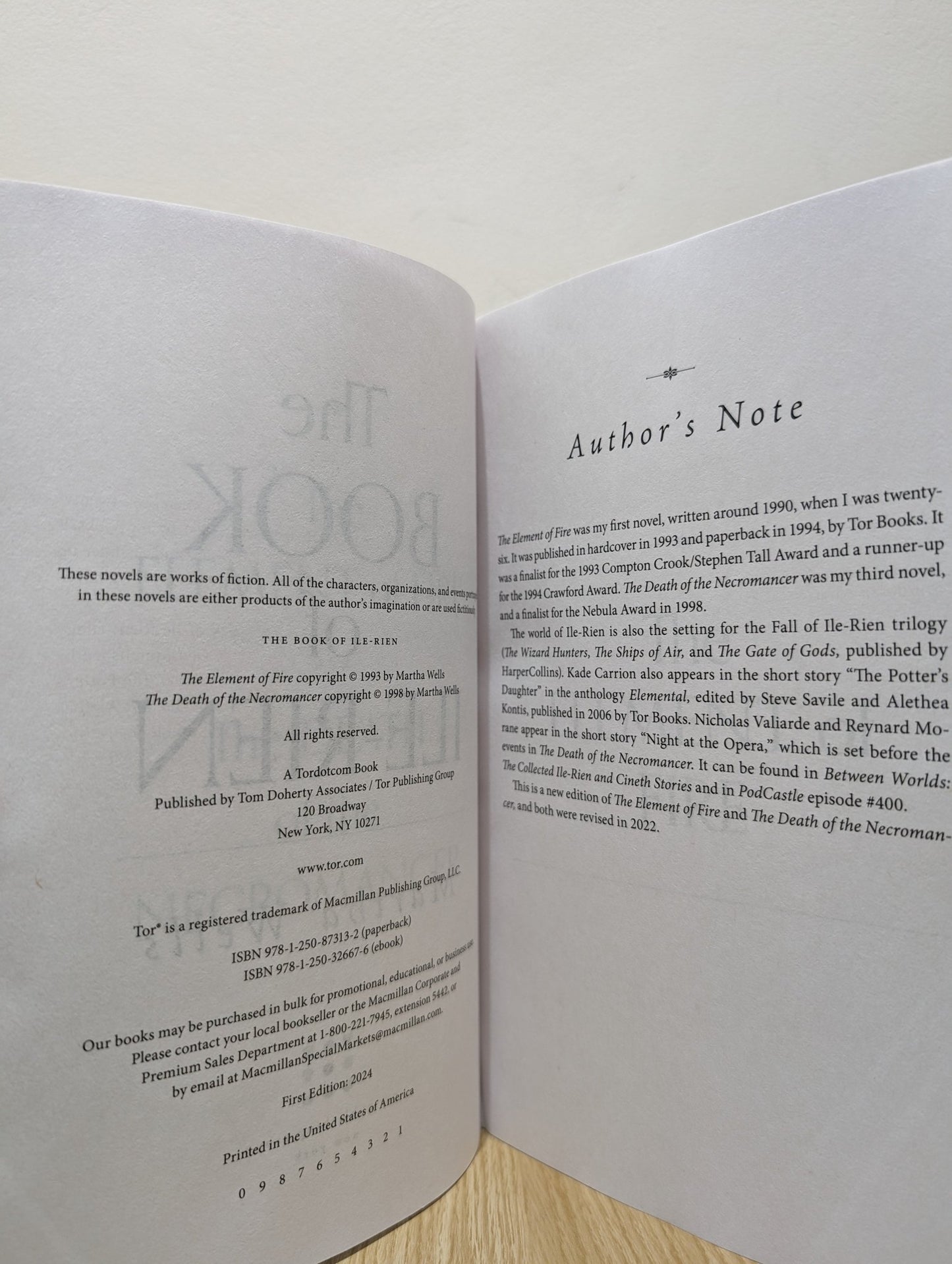 The Book of Ile - Rien: The Element of Fire & The Death of the Necromancer by Martha Wells (Signed Revised Edition) - Fialta Books