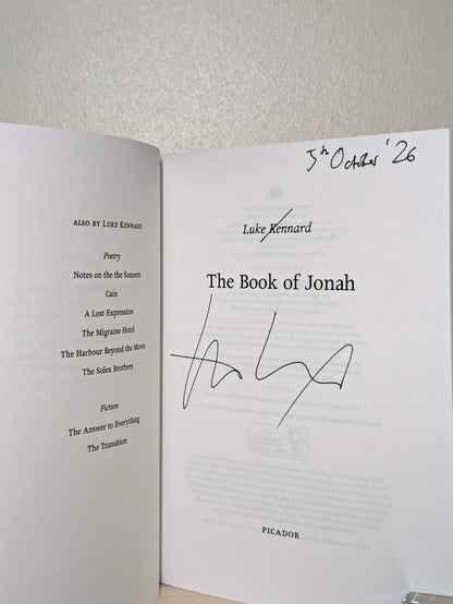 The Book of Jonah by Luke Kennard (Signed Dated First Edition) - Fialta Books