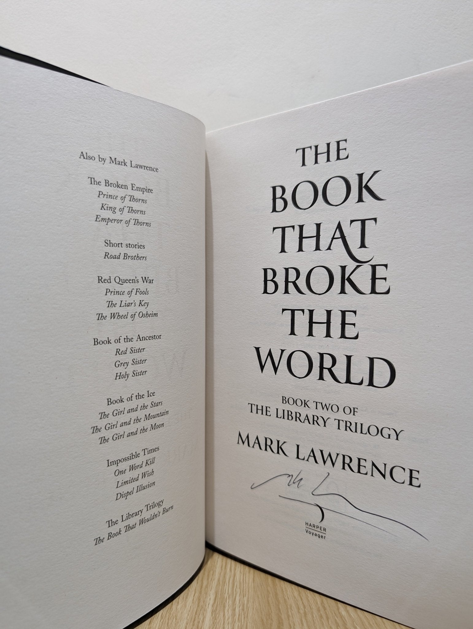 The Book That Broke the World by Mark Lawrence (Signed First Edition) - Fialta Books