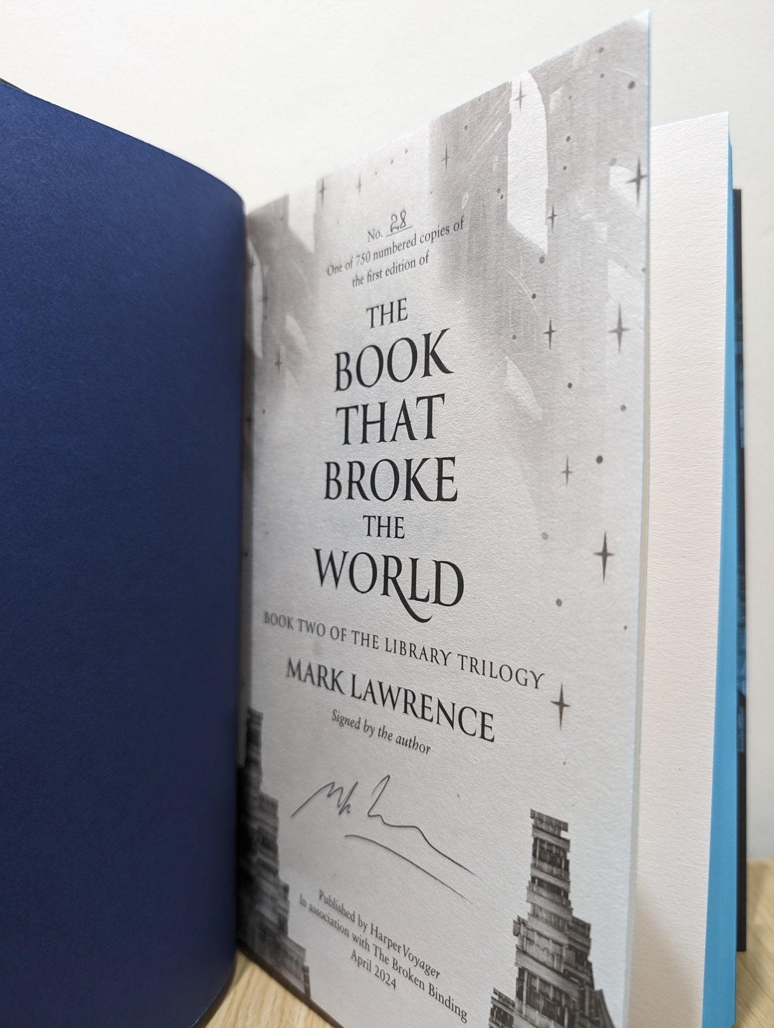 The Book That Broke the World by Mark Lawrence (Signed Numbered First Edition with sprayed edges) - Fialta Books