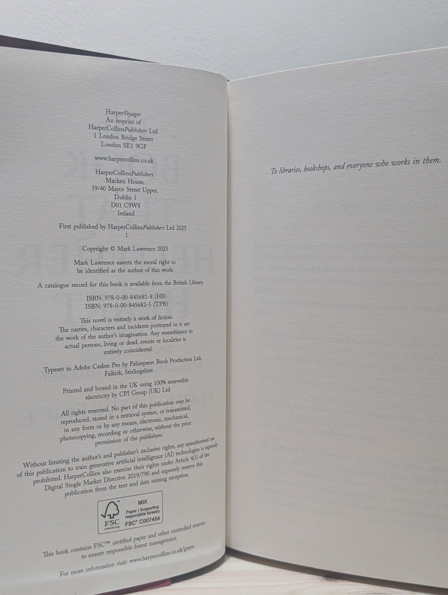 The Book That Held Her Heart by Mark Lawrence (Signed First Edition) - Fialta Books