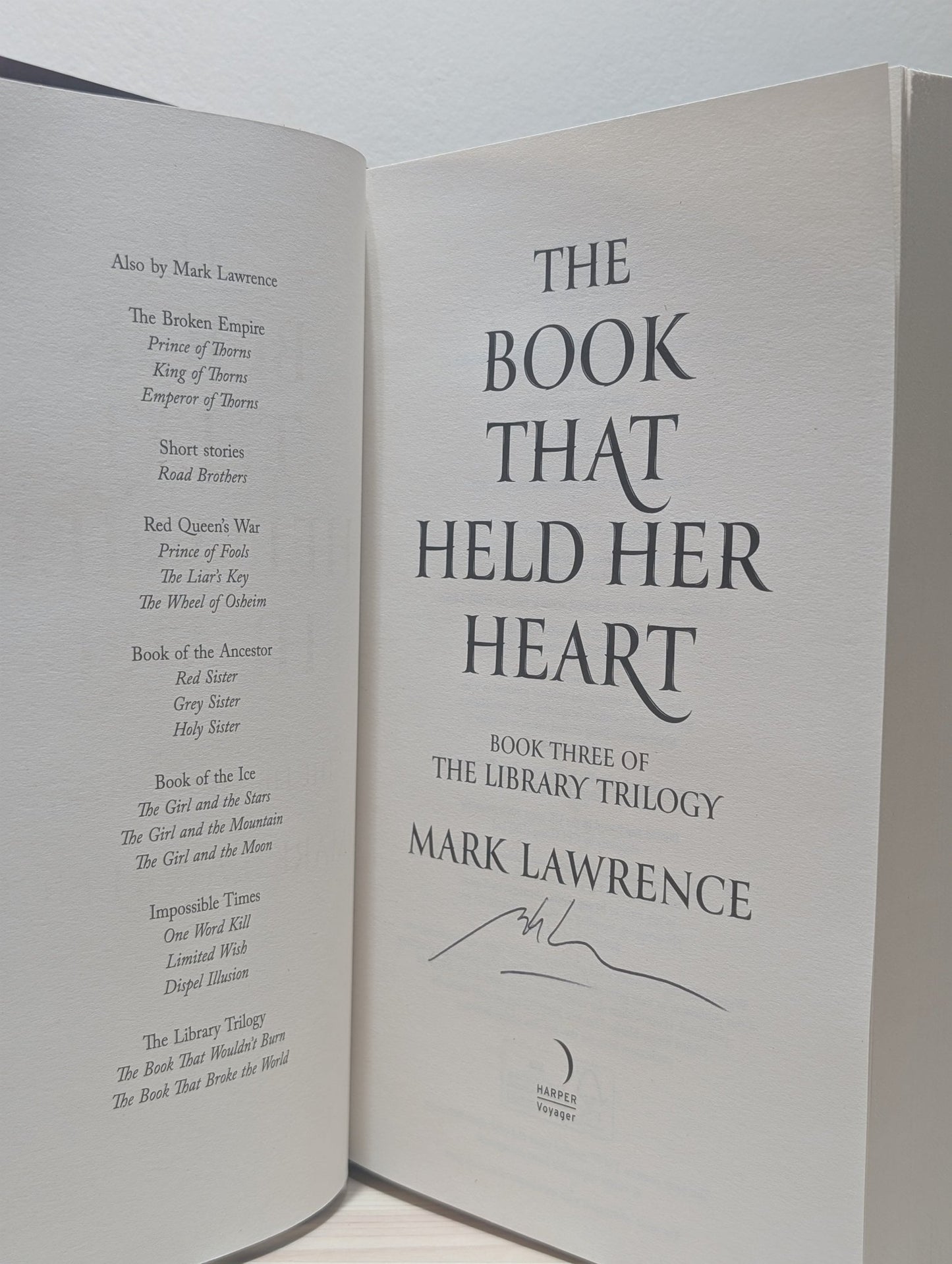 The Book That Held Her Heart by Mark Lawrence (Signed First Edition) - Fialta Books