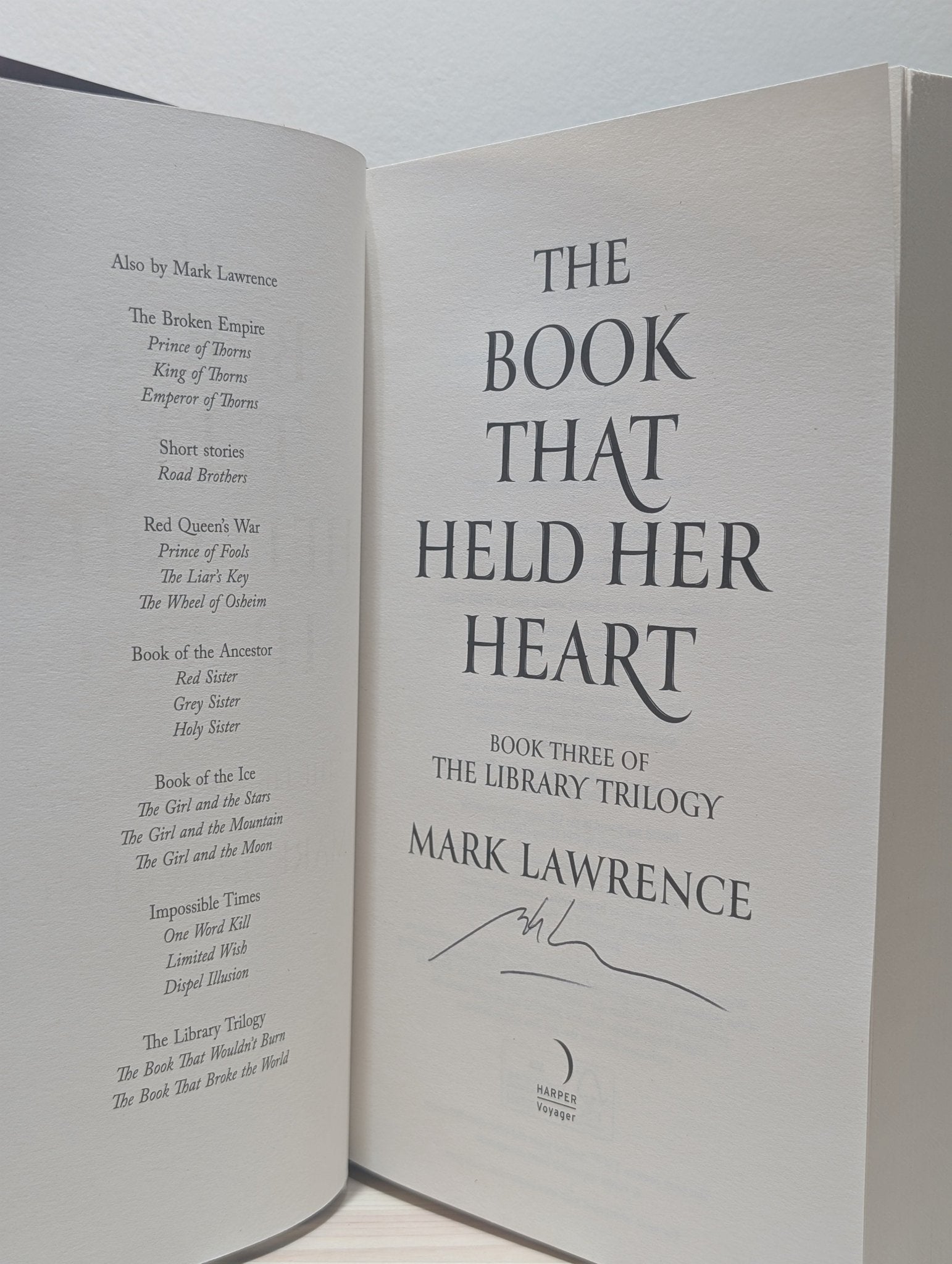 The Book That Held Her Heart by Mark Lawrence (Signed First Edition) - Fialta Books