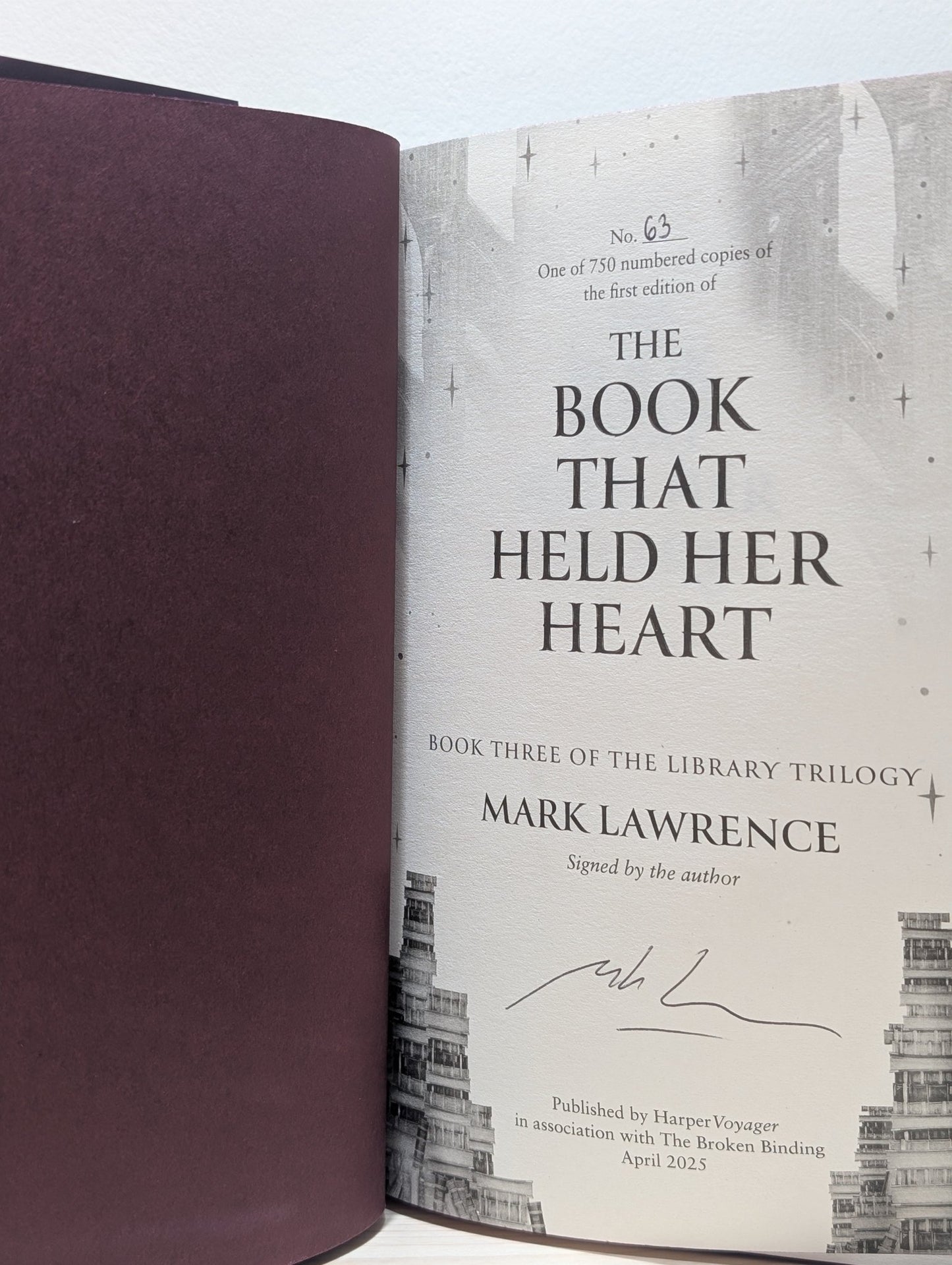 The Book That Held Her Heart by Mark Lawrence (Signed First Edition with sprayed edges) - Fialta Books