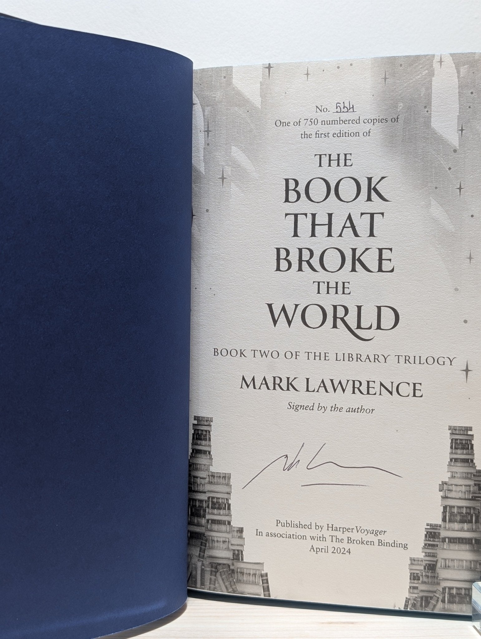 The Book That Wouldn't Burn; Book That Broke the World; Book that Held Her Heart by Mark Lawrence (Signed with sprayed edges) - Fialta Books