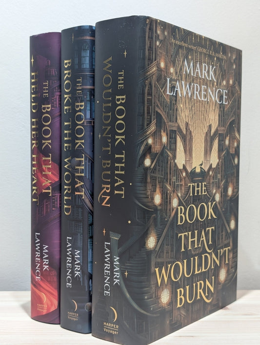 The Book That Wouldn't Burn; Book That Broke the World; Book that Held Her Heart by Mark Lawrence (Signed with sprayed edges) - Fialta Books