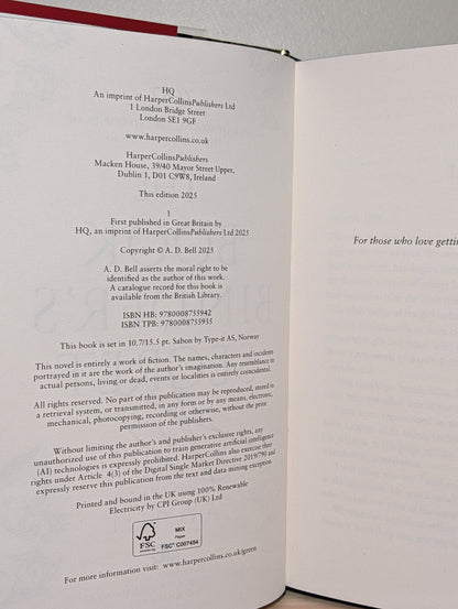 The Bookbinder's Secret by A. D. Bell (Signed First Edition with sprayed edges) - Fialta Books