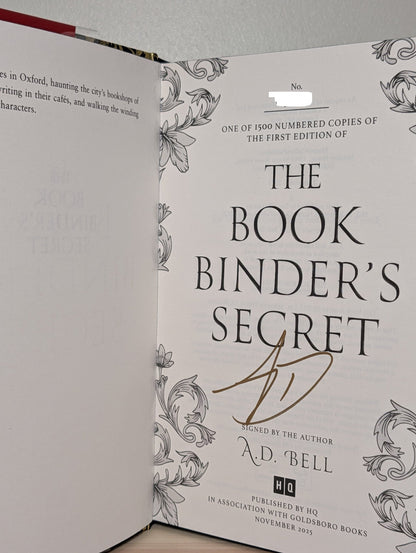 The Bookbinder's Secret by A. D. Bell (Signed First Edition with sprayed edges) - Fialta Books