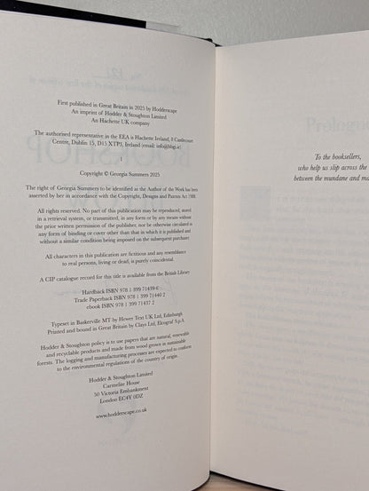 The Bookshop Below by Georgia Summers (Signed Numbered Edition with sprayed edges) - Fialta Books