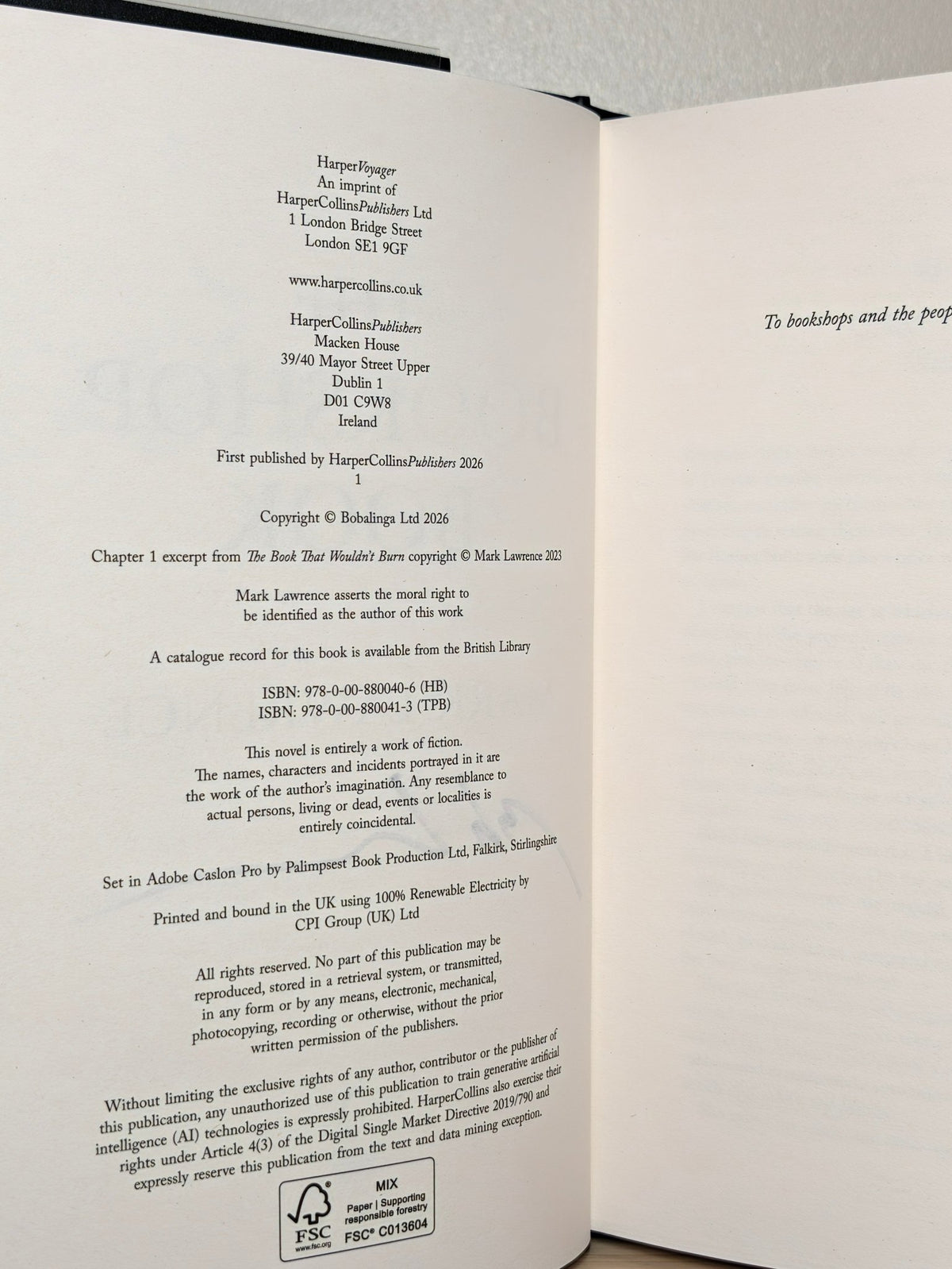 The Bookshop Book by Mark Lawrence (Signed First Edition) - Fialta Books