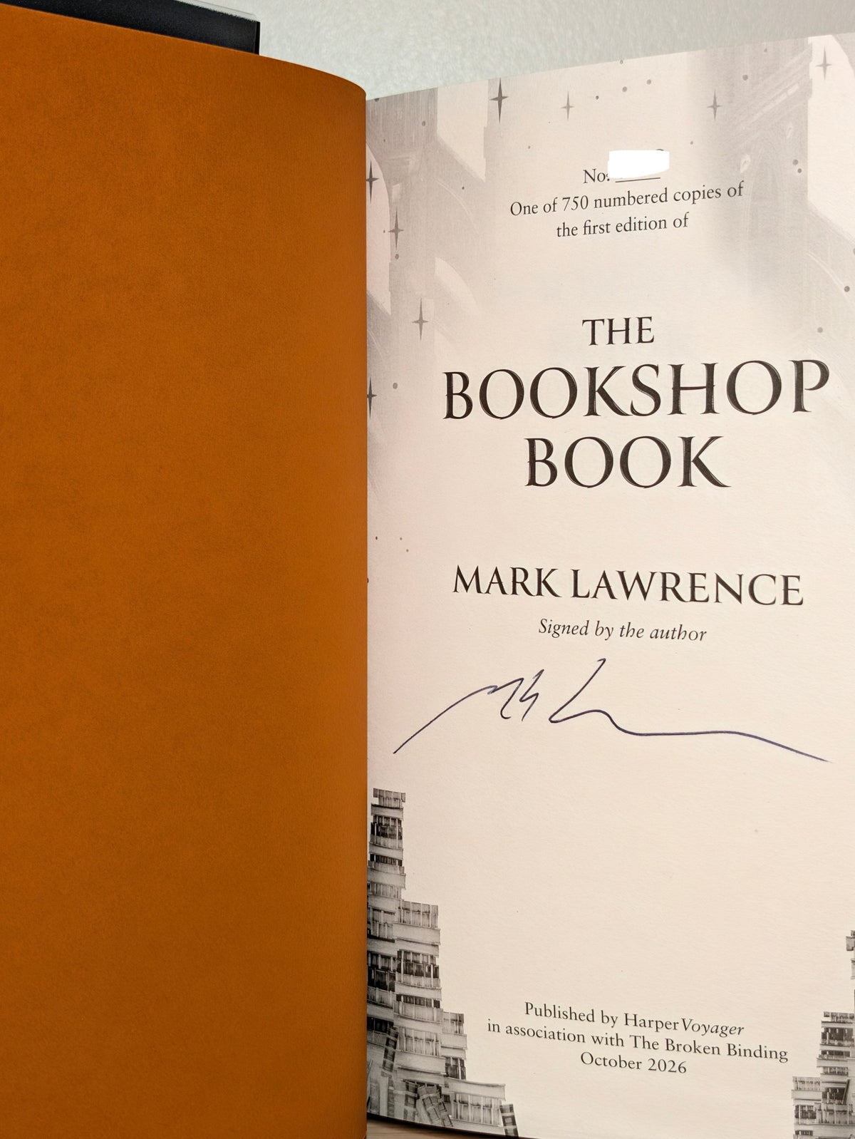 The Bookshop Book by Mark Lawrence (Signed First Edition with sprayed edges) - Fialta Books