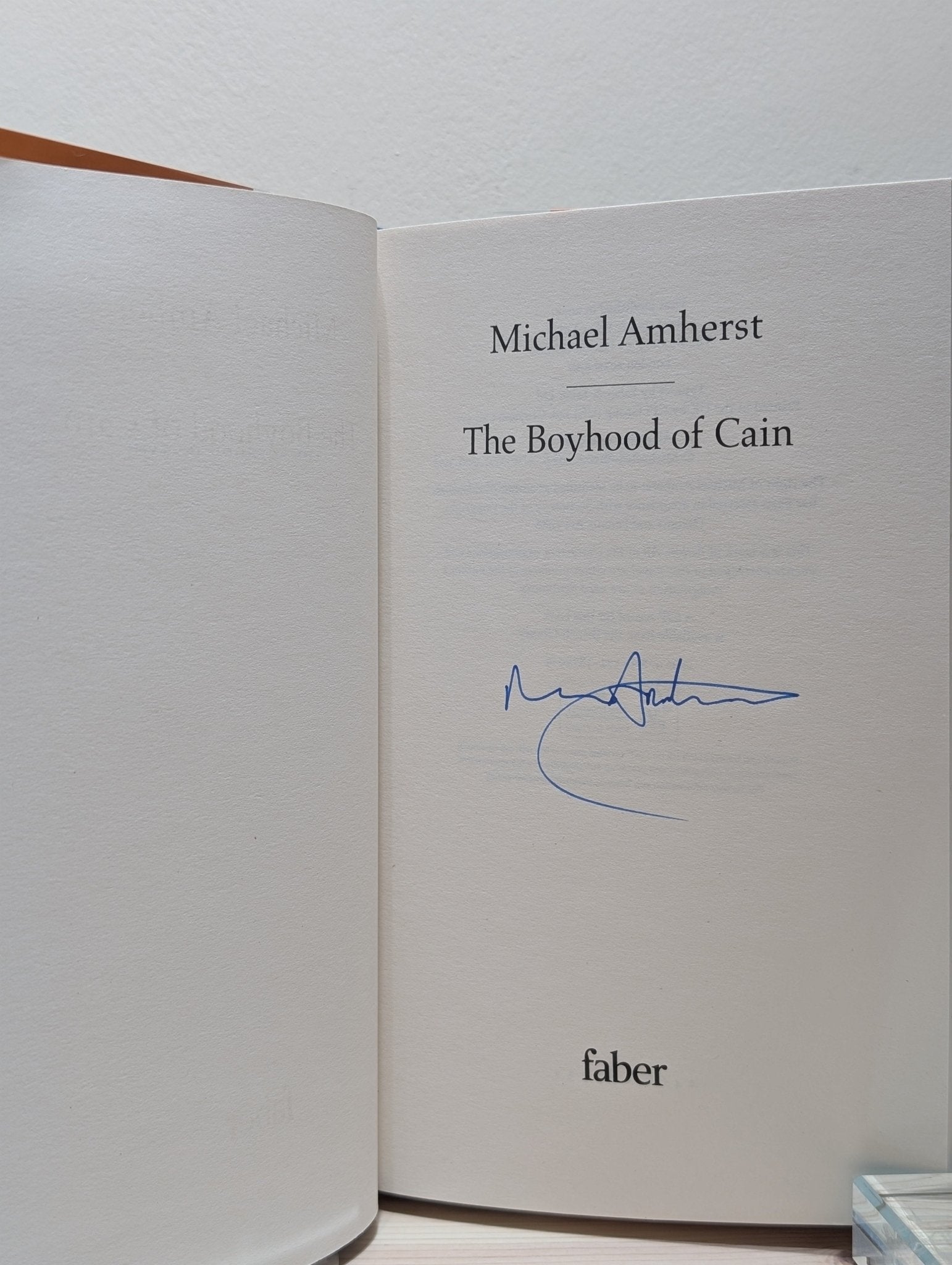 The Boyhood of Cain by Michael Amherst (Signed First Edition) - Fialta Books