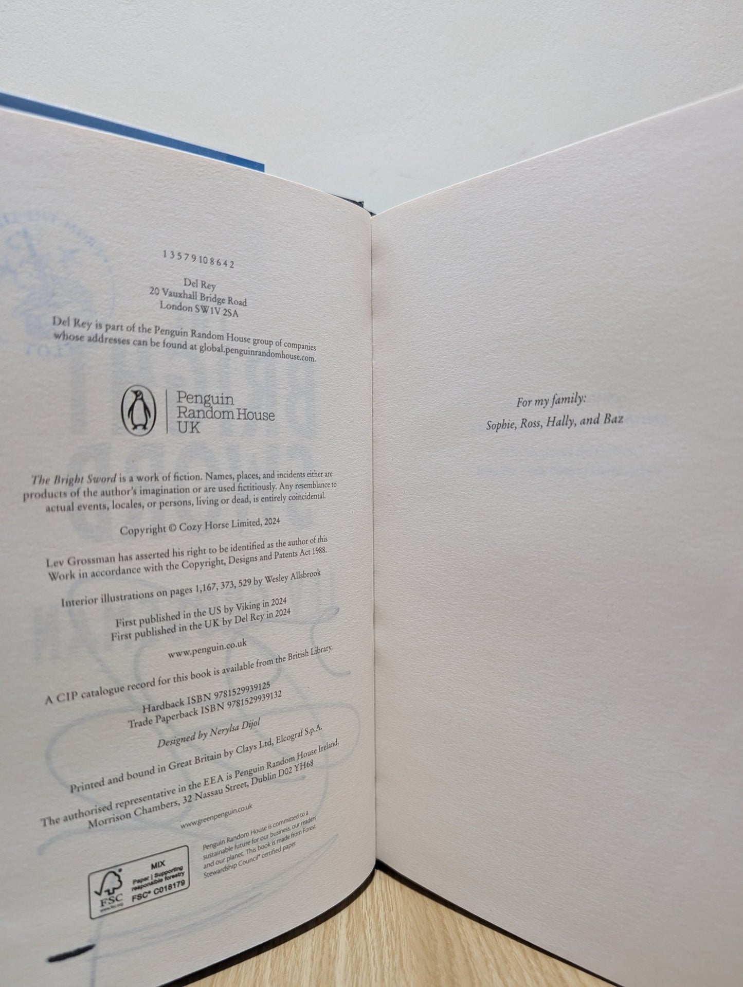 The Bright Sword: A Novel of King Arthur by Lev Grossman (Signed Stamped First Edition) - Fialta Books