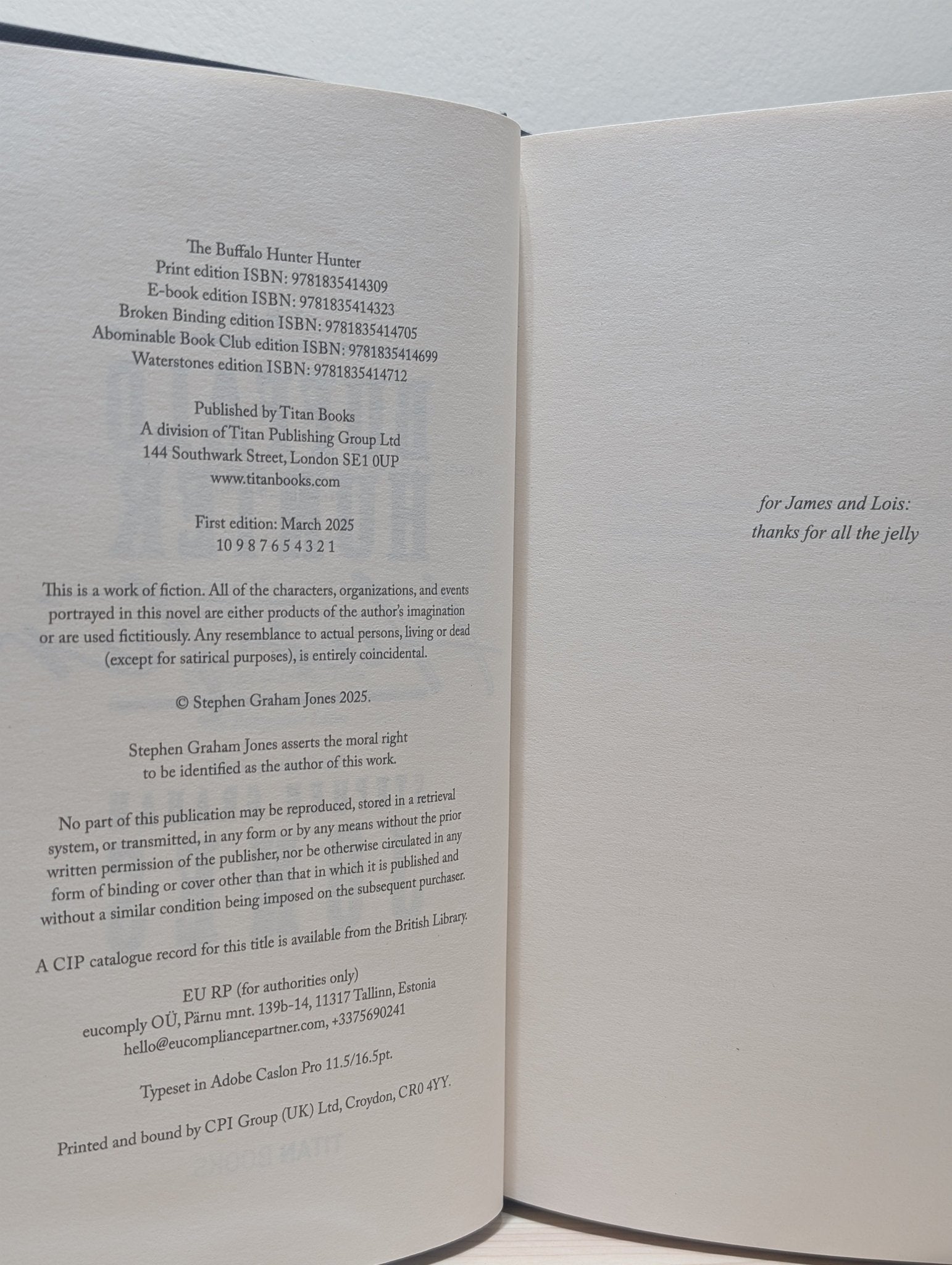 The Buffalo Hunter Hunter by Stephen Graham Jones (Signed First Edition) - Fialta Books