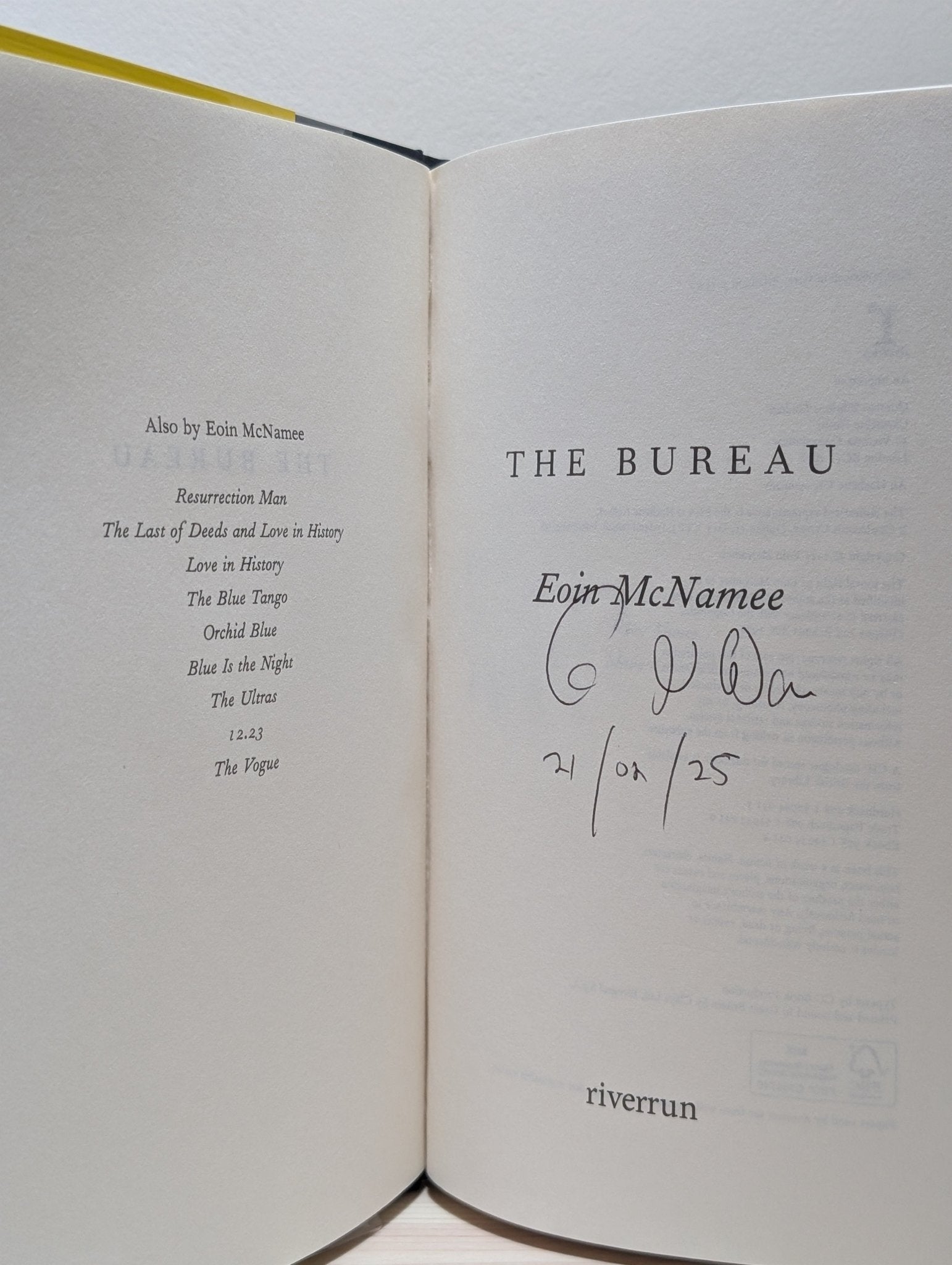 The Bureau by Eoin McNamee (Signed Dated First Edition) - Fialta Books