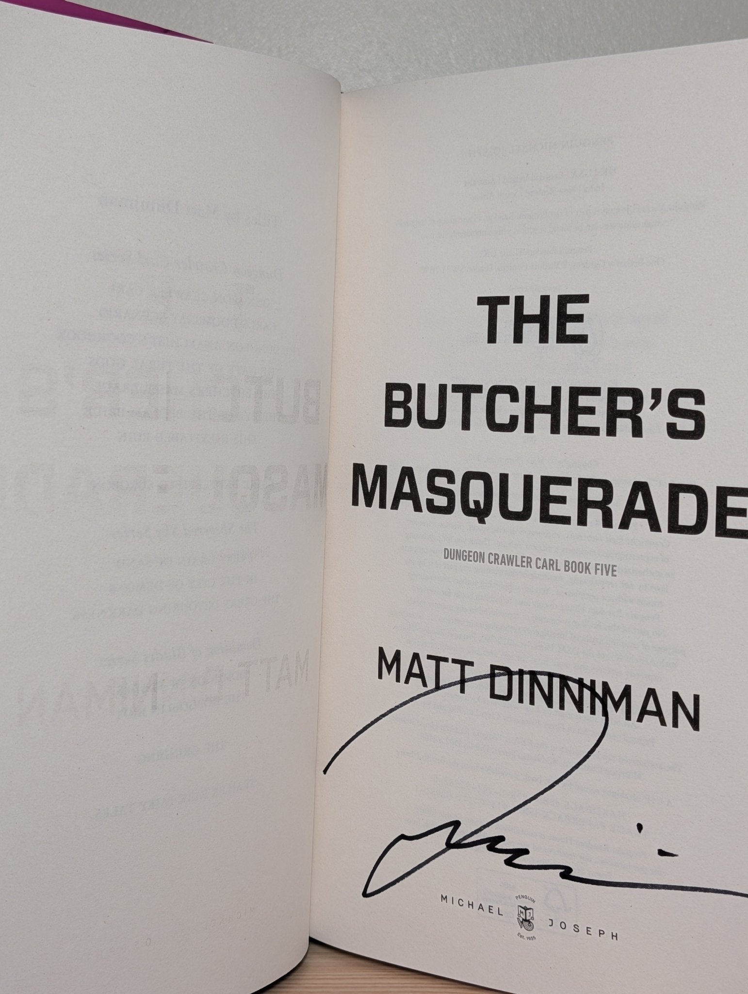 The Butcher's Masquerade: Dungeon Crawler Carl Book 5 by Matt Dinniman (Signed) - Fialta Books