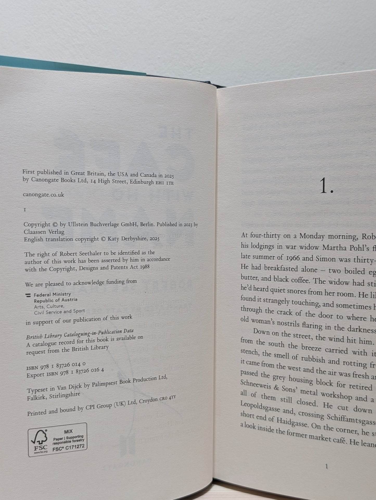 The Cafe with No Name by Robert Seethaler (Signed First Edition) - Fialta Books