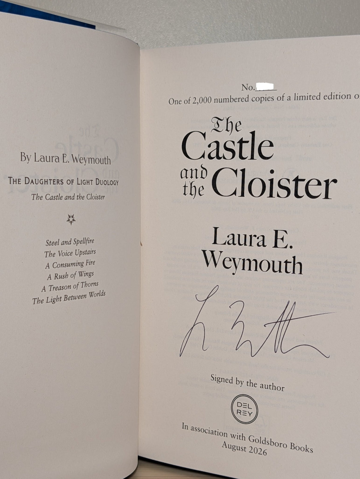 The Castle and the Cloister by Laura E. Weymouth (Signed First Edition with sprayed edges) - Fialta Books