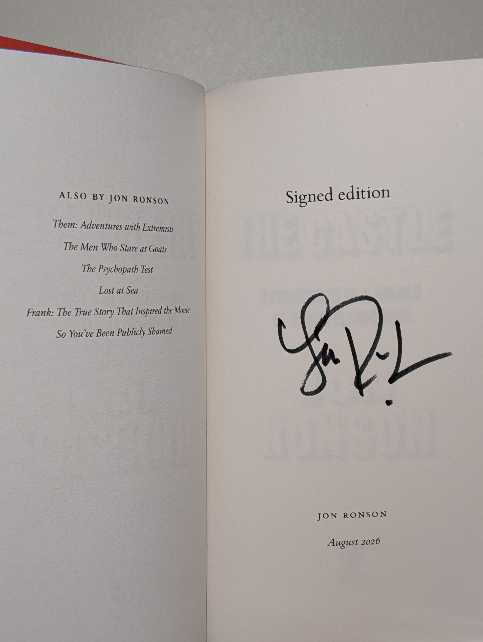 The Castle by Jon Ronson (Signed First Edition) - Fialta Books
