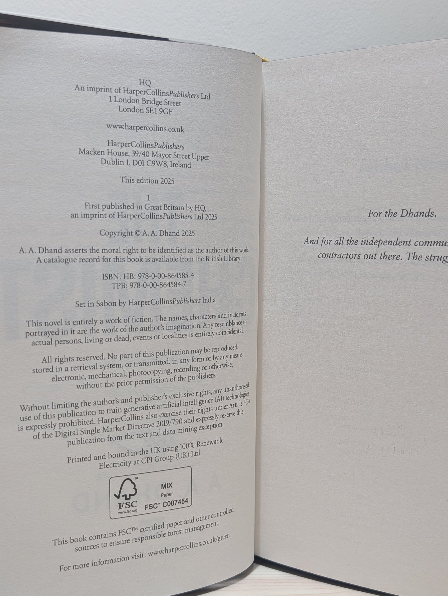 The Chemist by A. A. Dhand (Signed Numbered First Edition with sprayed edges) - Fialta Books