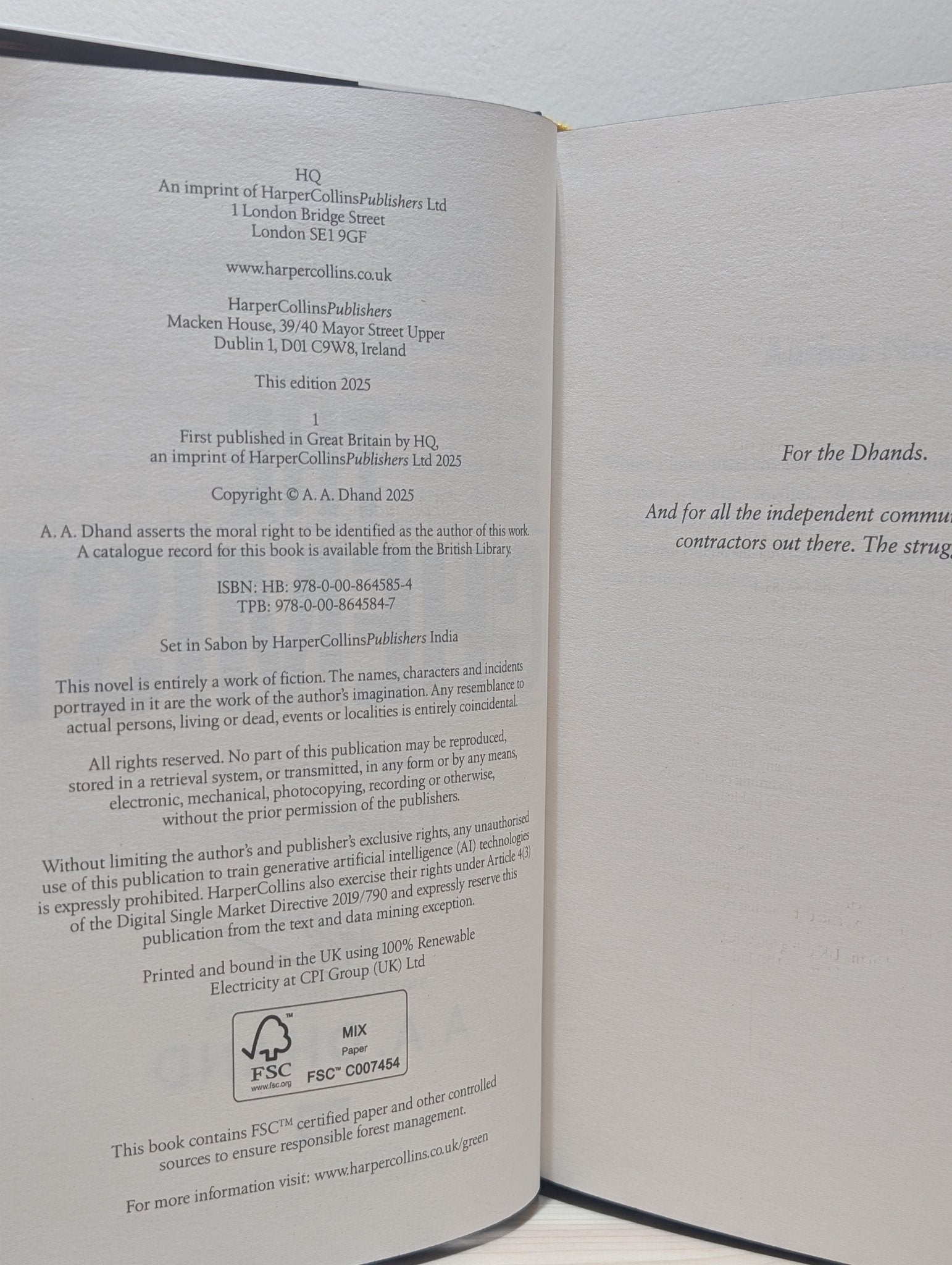 The Chemist by A. A. Dhand (Signed Numbered First Edition with sprayed edges) - Fialta Books