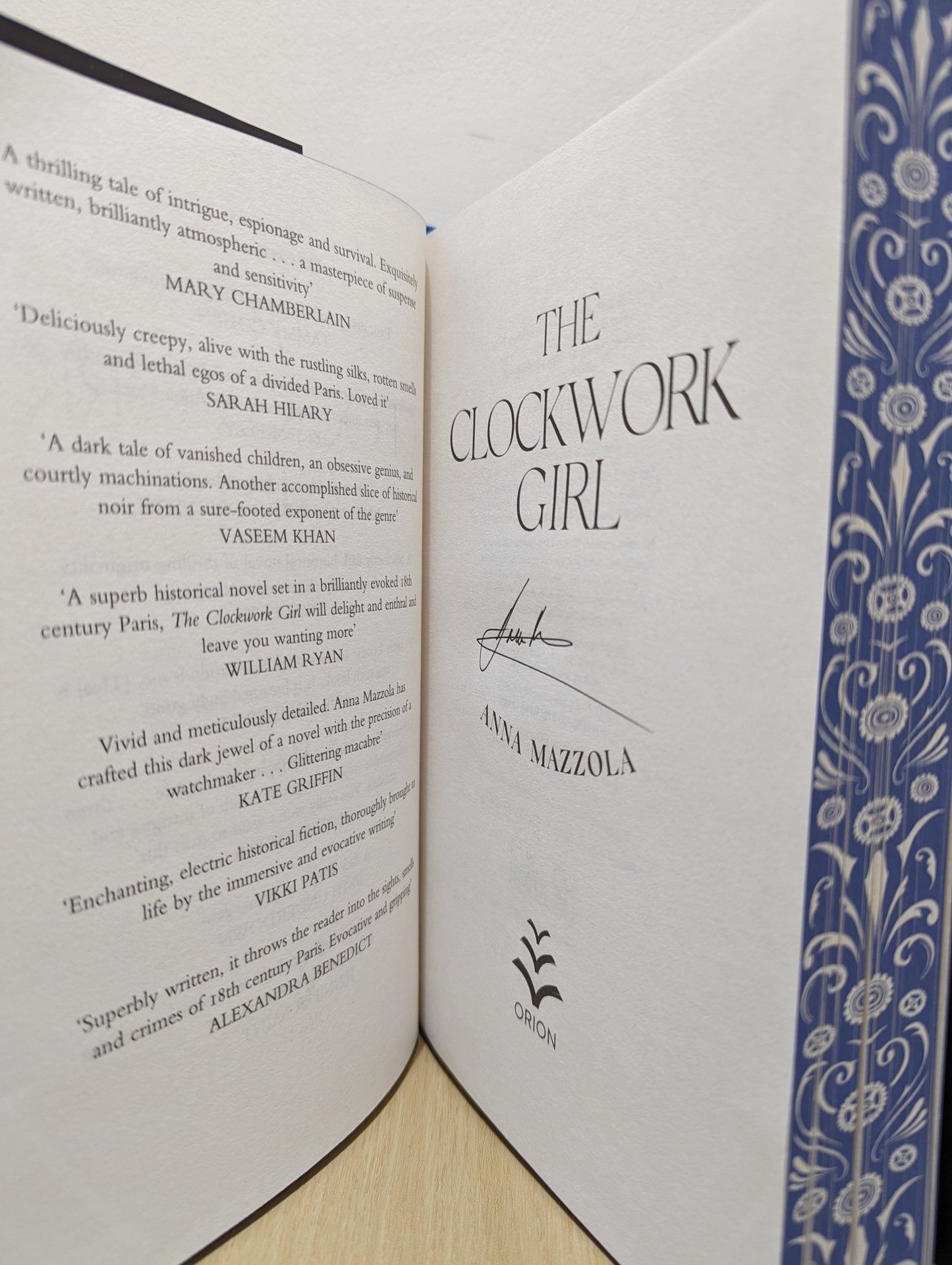 The Clockwork Girl by Anna Mazzola (Signed First Edition with sprayed edges) - Fialta Books