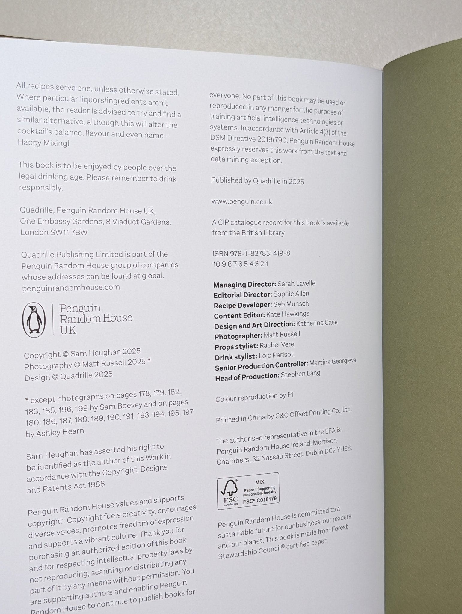 The Cocktail Diaries by Sam Heughan (Signed First Edition) - Fialta Books