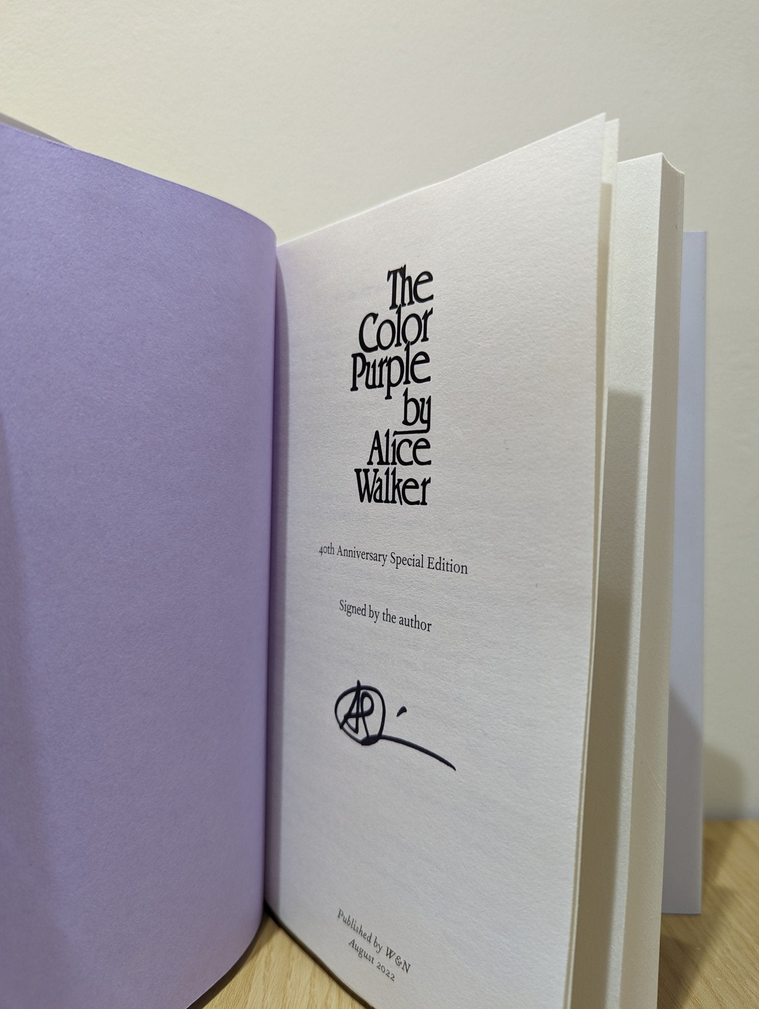 The Color Purple: 40th Anniversary Edition by Alice Walker (Signed Anniversary Edition) - Fialta Books