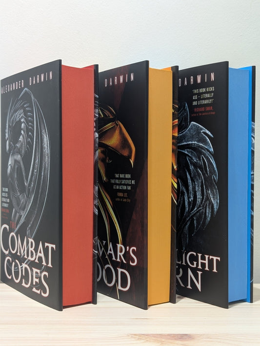 The Combat Codes; Grievar's Blood; Blacklight Born by Alexander Darwin (Signed with sprayed edges) - Fialta Books