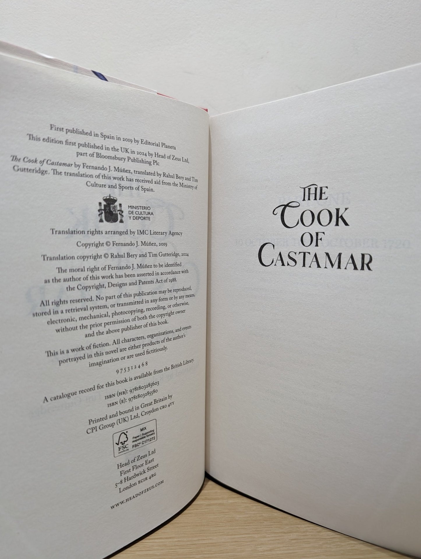 The Cook of Castamar by Fernando J. Munez (First Edition) - Fialta Books