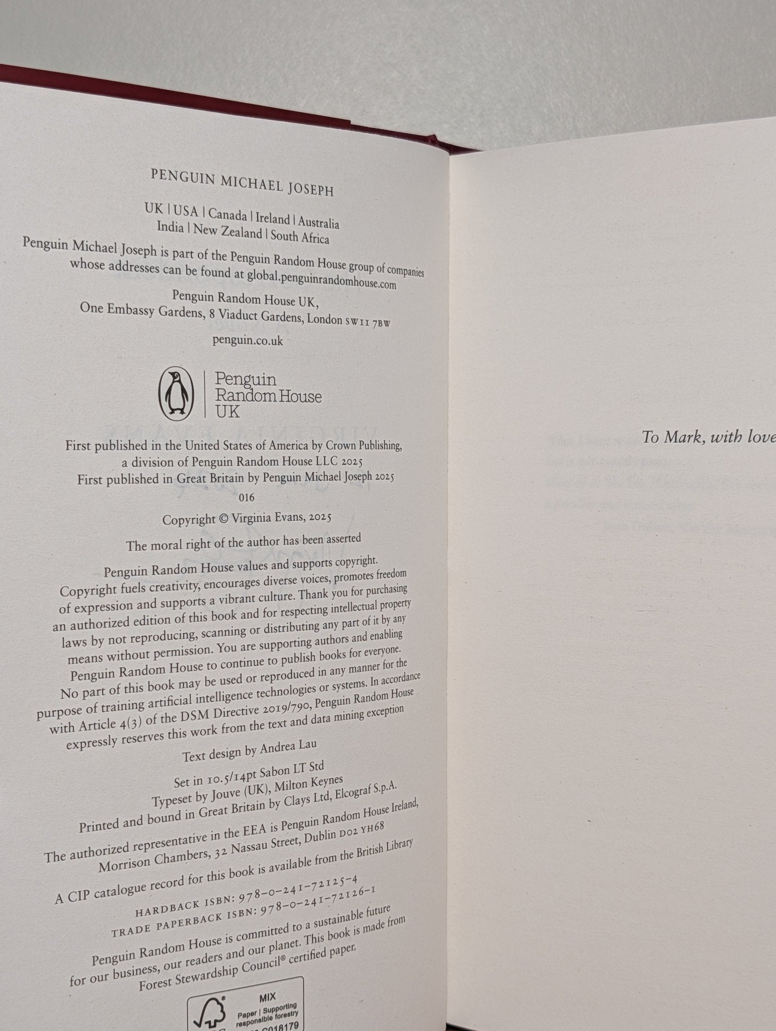 The Correspondent by Virginia Evans (Signed Dated Hardback Edition) - Fialta Books